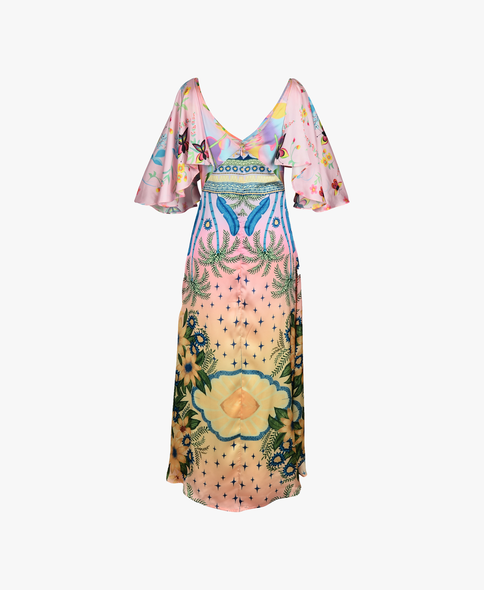 Camille V Shaped Neckline Multi-Coloured Party Dress made by Oceanus Swimwear