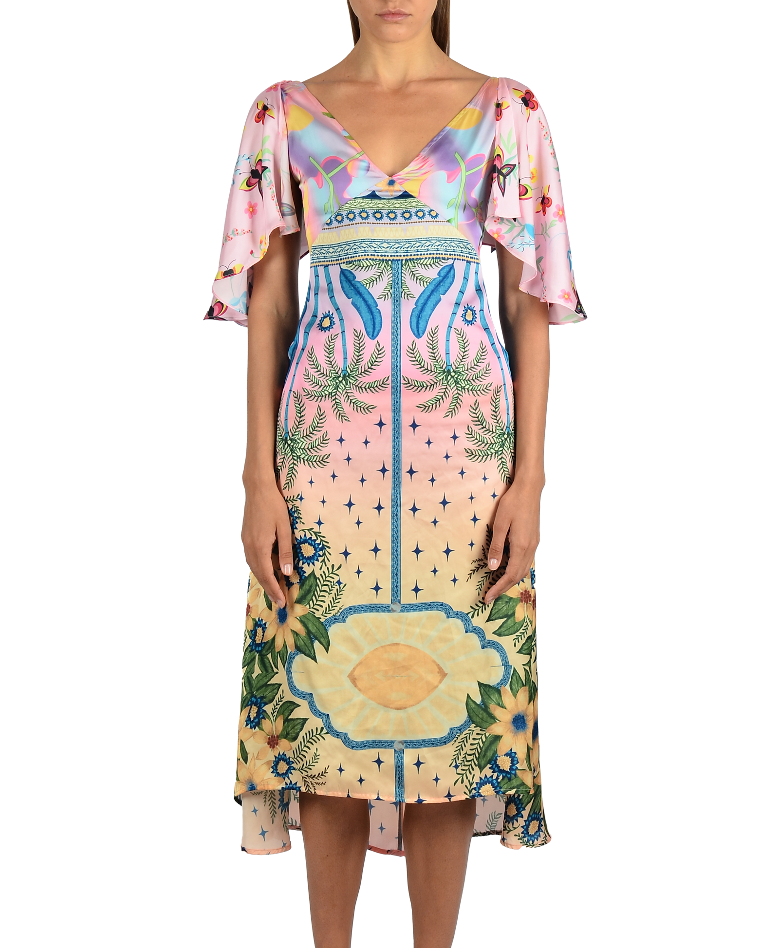 Camille V Shaped Neckline Multi-Coloured Party Dress made by Oceanus Swimwear