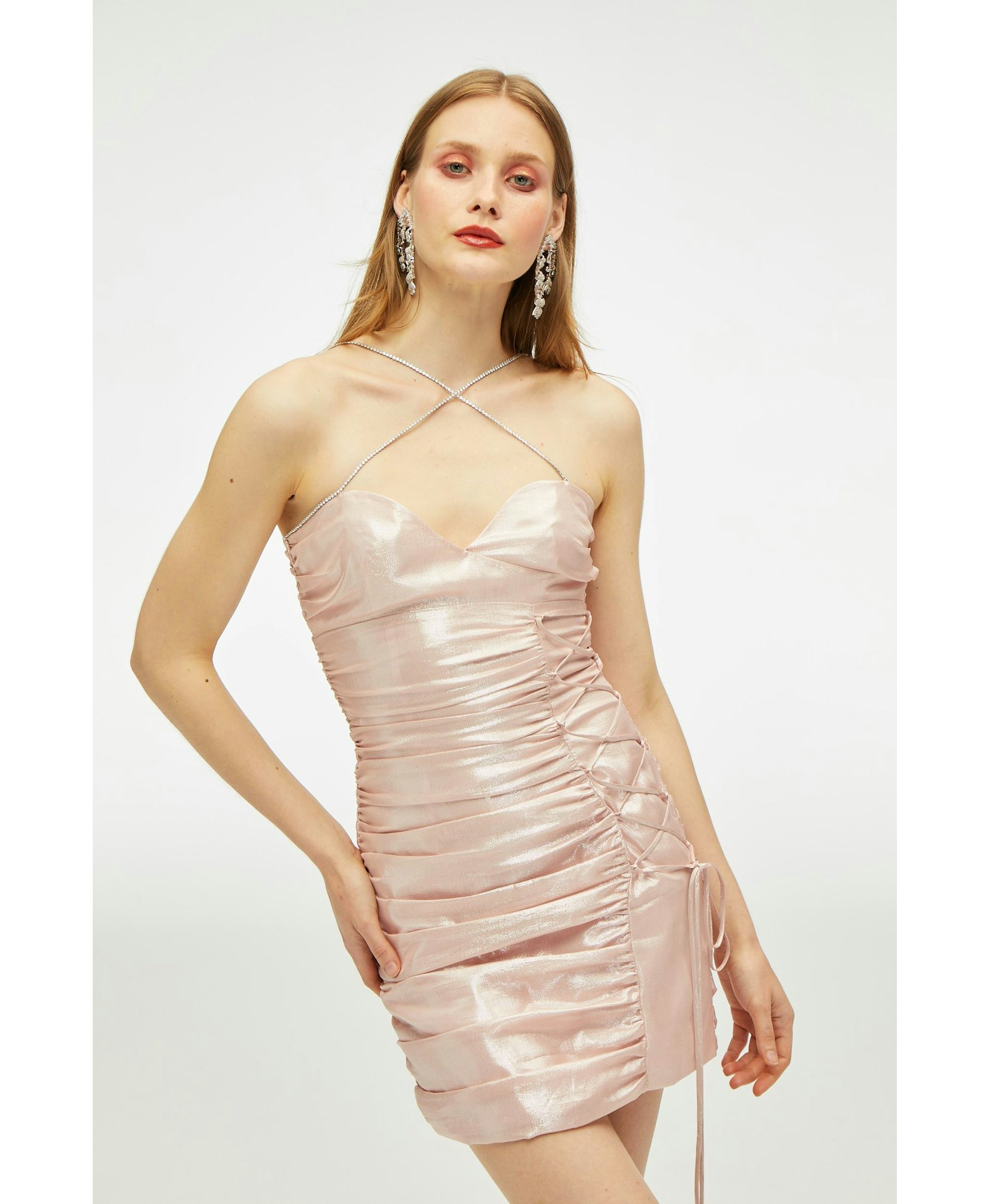 Crystal Shimmer Dress in Pink made by Nana Jacqueline
