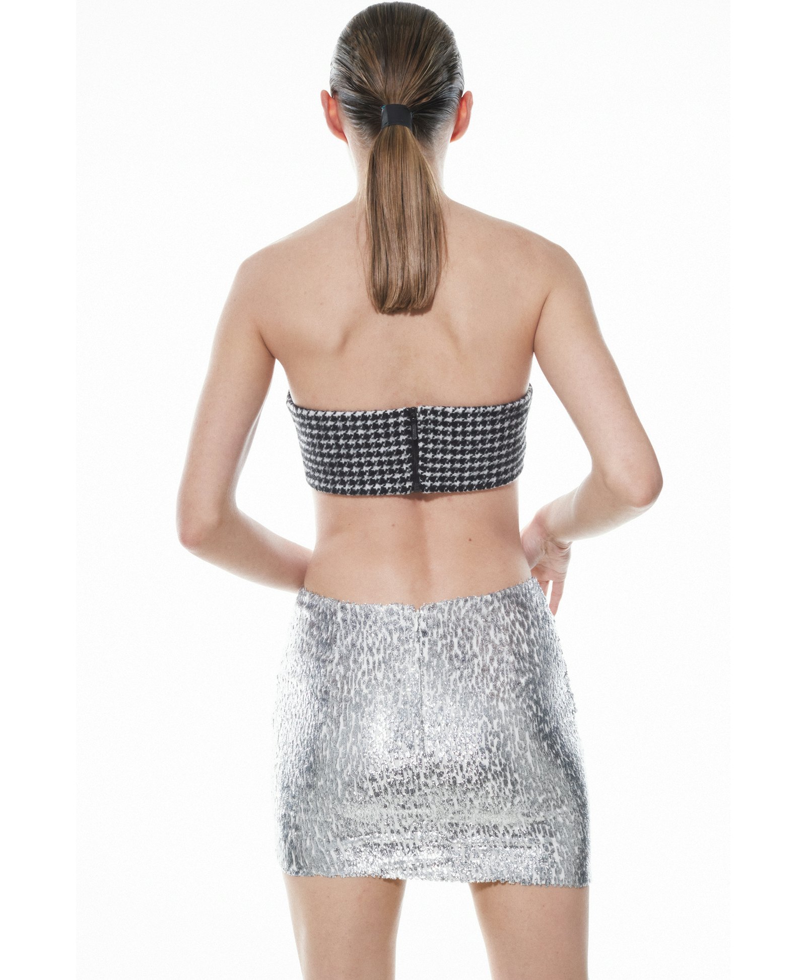 HOUNDSTOOTH BRALETTE in Black made by NUÉ