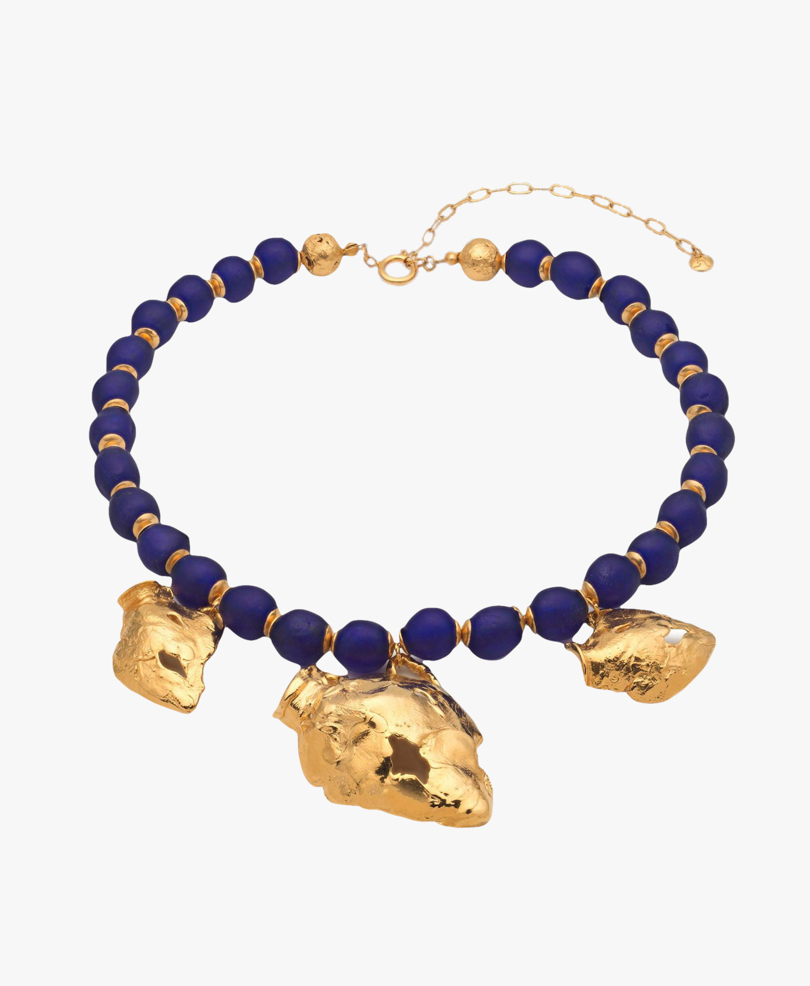 Vacation Deep Blue Necklace in Gold made by Eva Remenyi