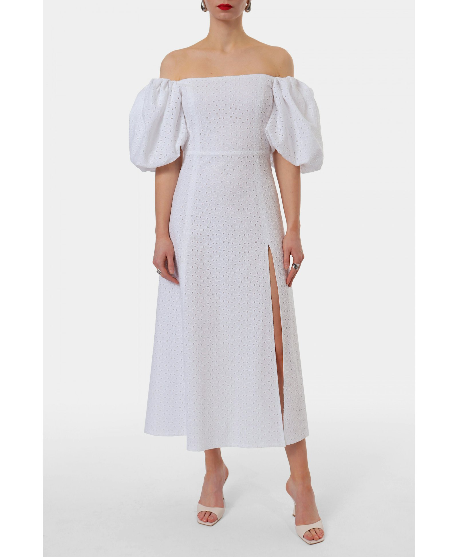 Dress Zoja Embroidered White made by HALEWSKI