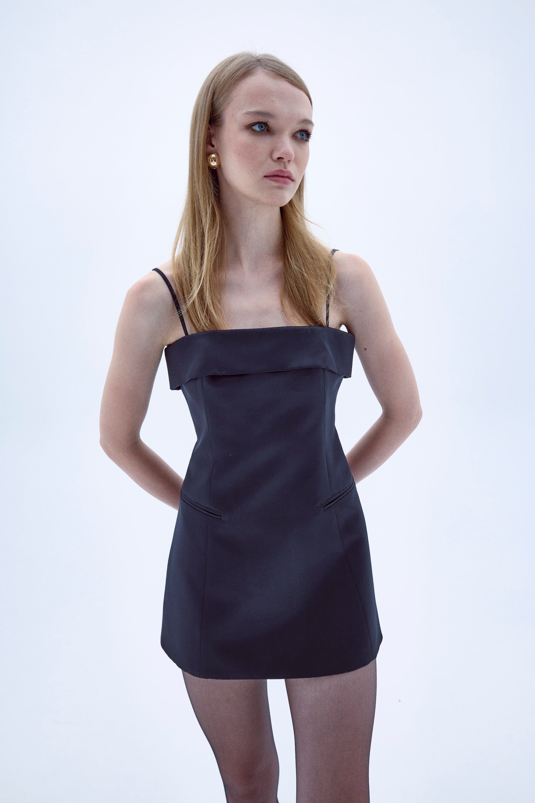 Shop Nazli Ceren Gaia Mini Dress In Black