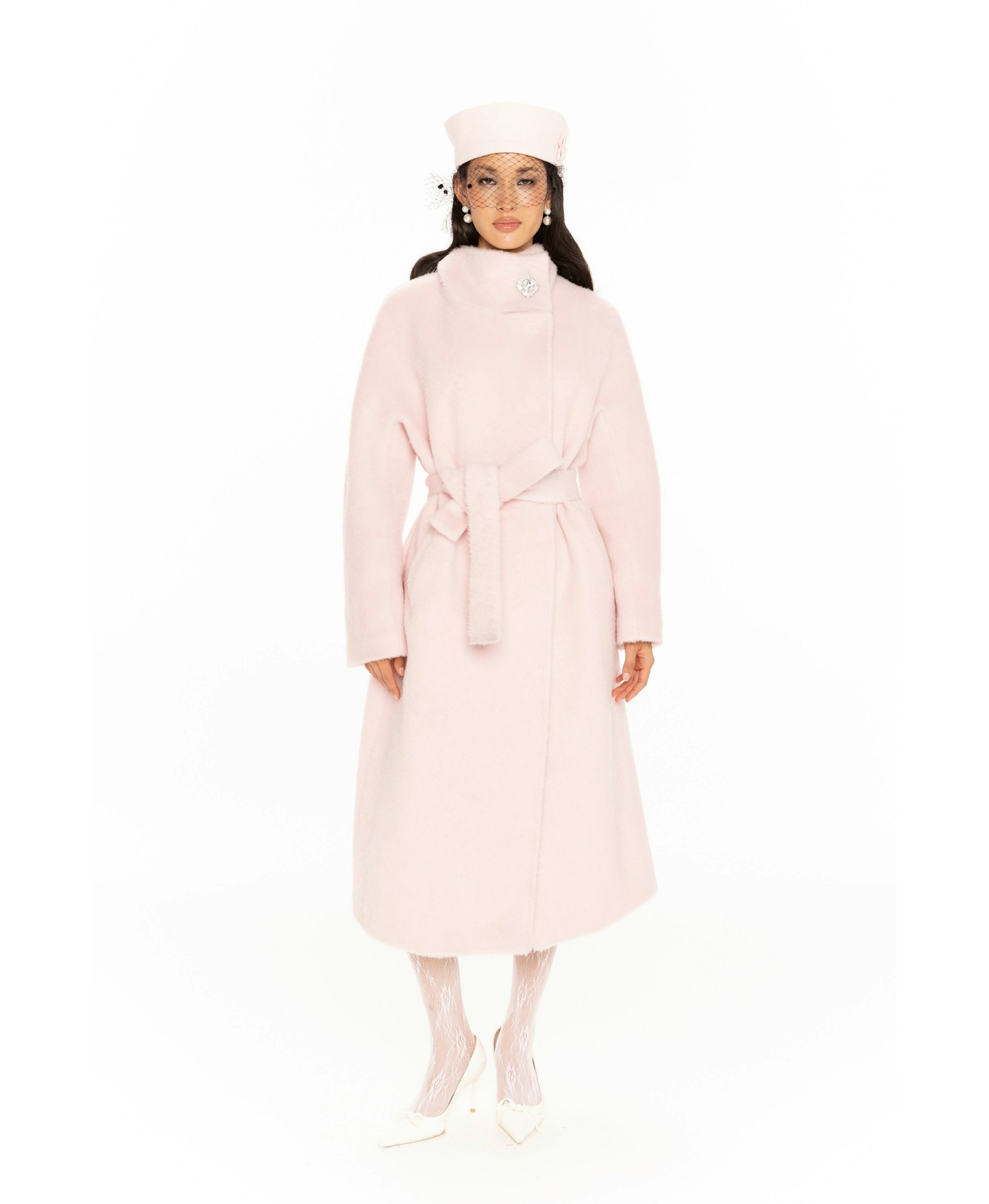 Audrey Long Coat (Pink) made by Nana Jacqueline