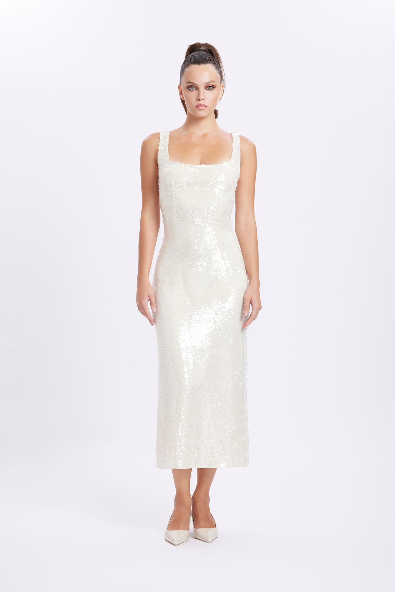 Shop Gigii's Cateline Dress In Silver