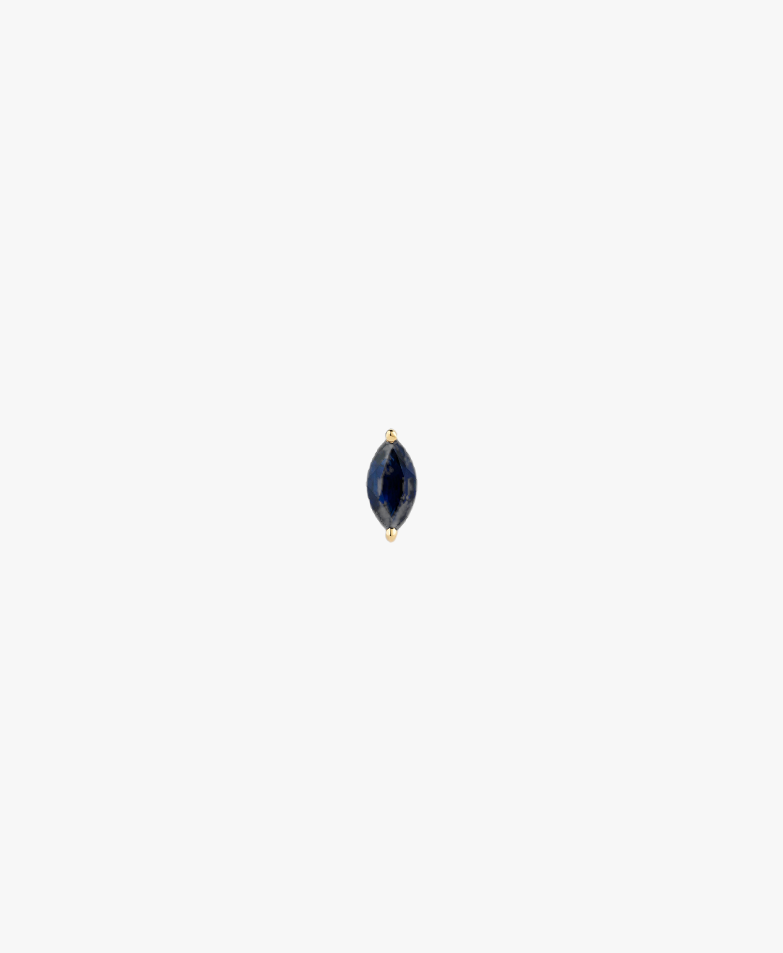 MARQUISE CUT BLUE SAPPHIRE LABRET - YELLOW GOLD made by ENNUI