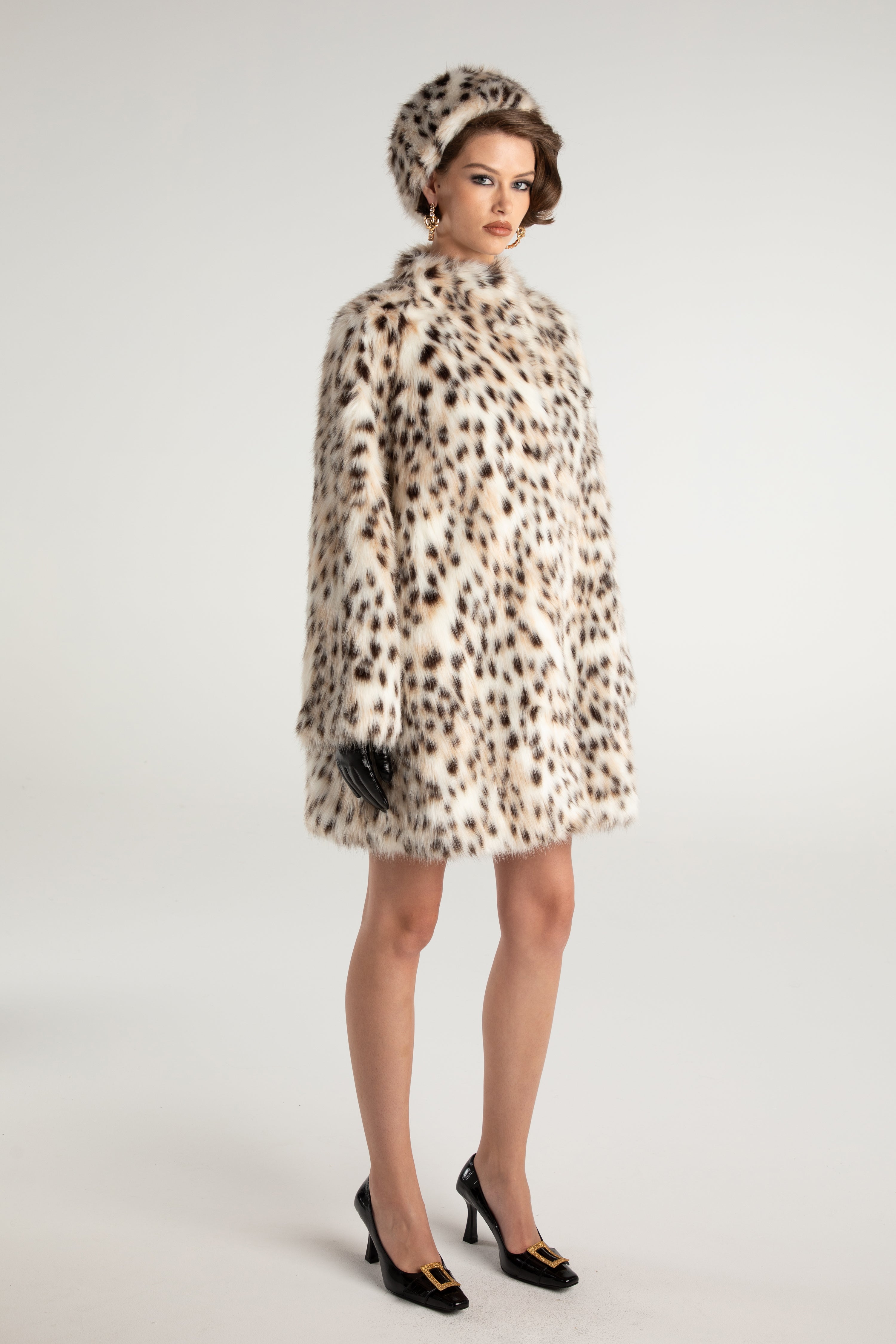 ATHENA Faux Fur Animal Print Coat - Buy ATHENA Faux Fur Animal