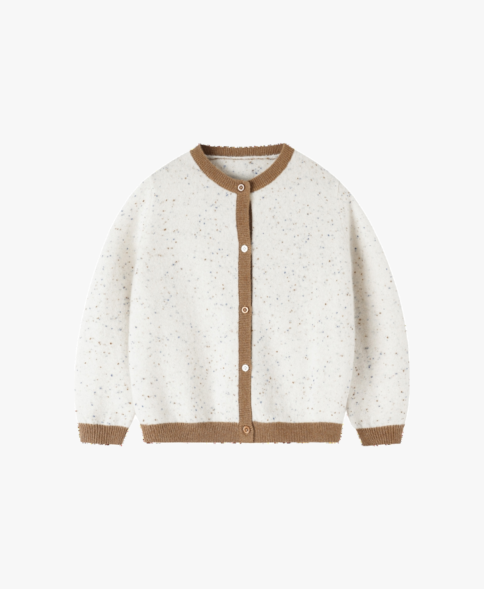 Heirloom Speckle 100% Cashmere Cardigan | Almond Cream made by CozyU