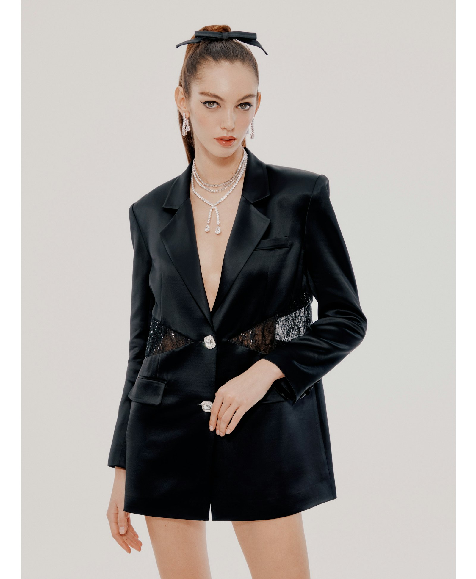 Black Liliana Blazer in Black made by Nana Jacqueline