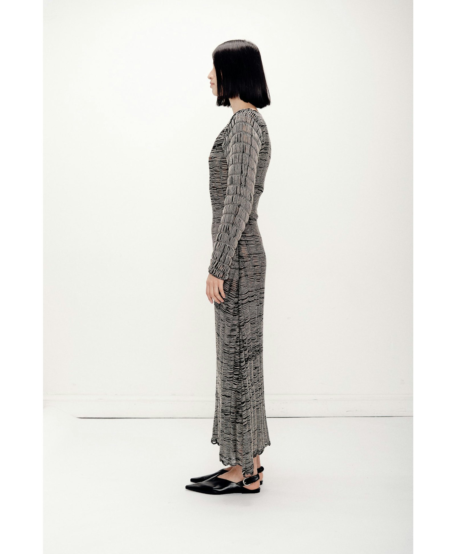 Cao Dress Beige Black made by Peregrina
