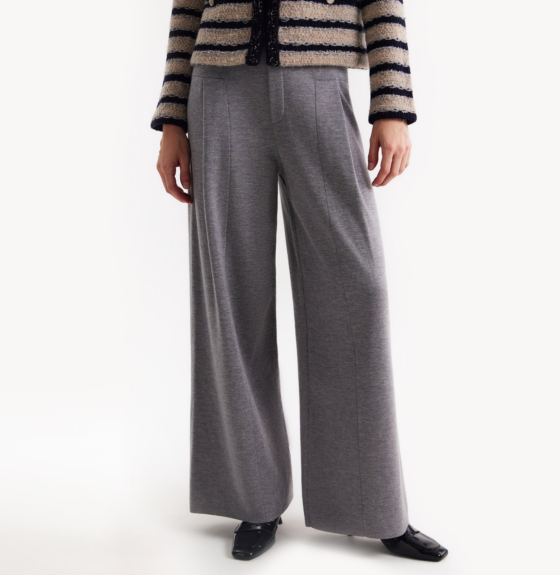 CRUSH Collection | METALLIC SHIMMERY WIDE-LEG PANTS