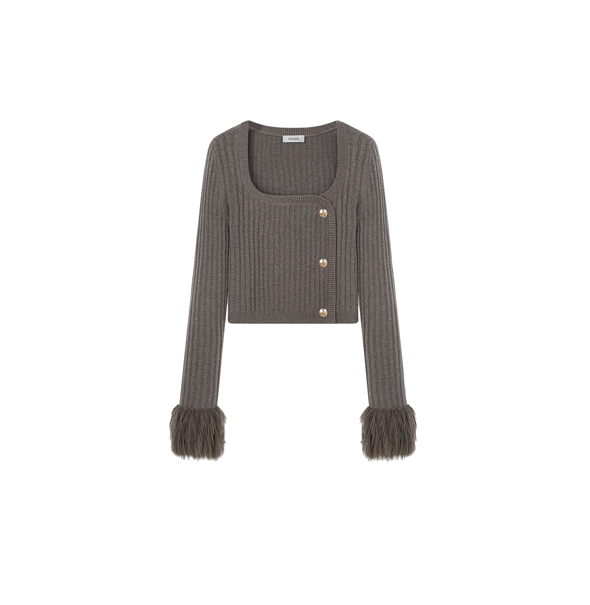 Shop Crush Collection Fringed Asymmetric Cashmere In Grey