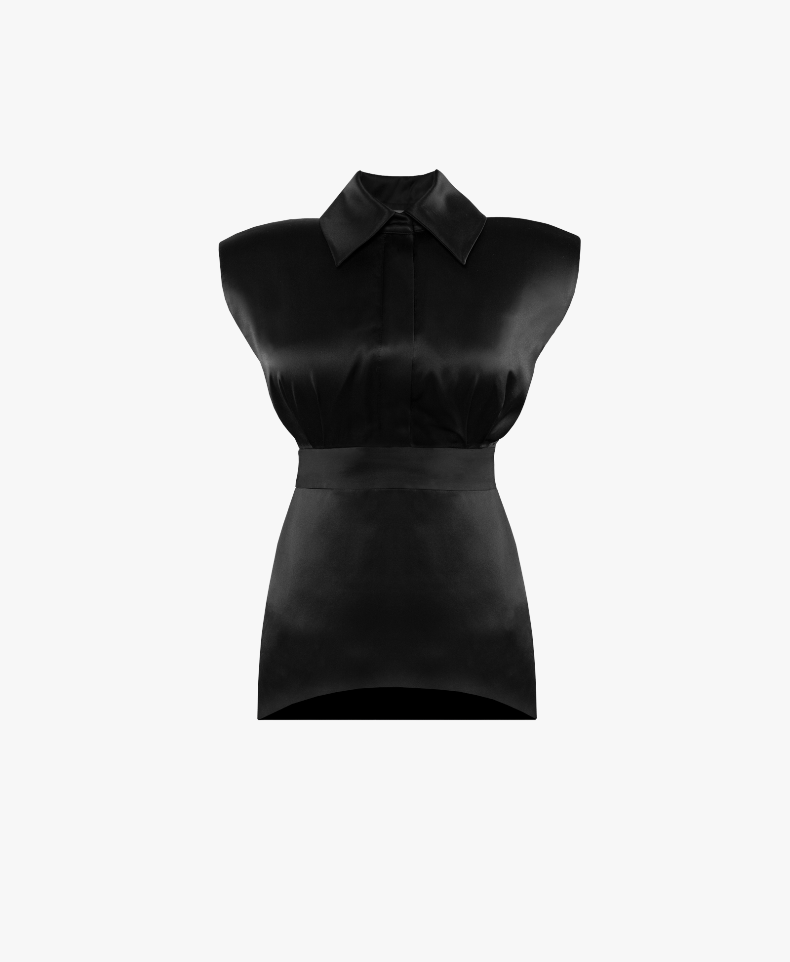 Sleeveless Silk Mini Dress in Black made by Vestiaire d'un Oiseau Libre