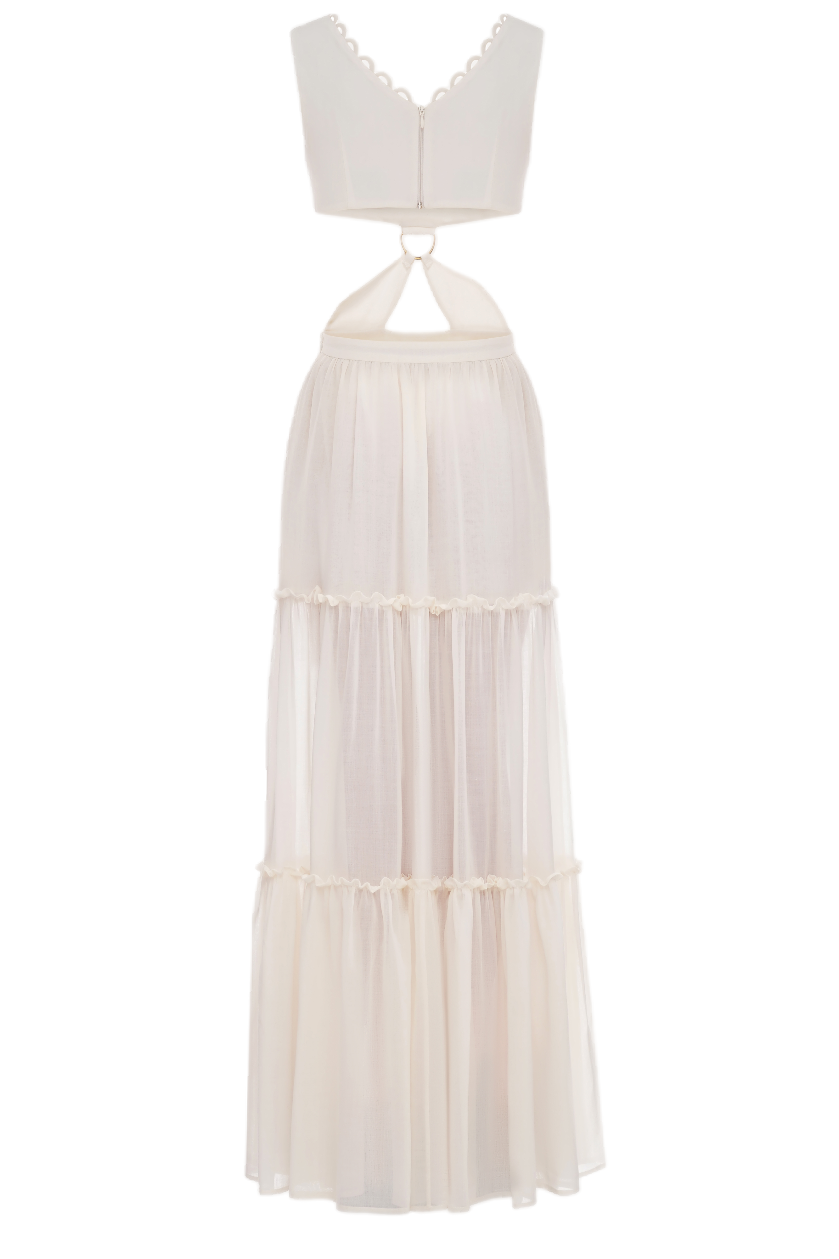 Shop Malva Florea Milk Maxi Dress With Cutouts In White