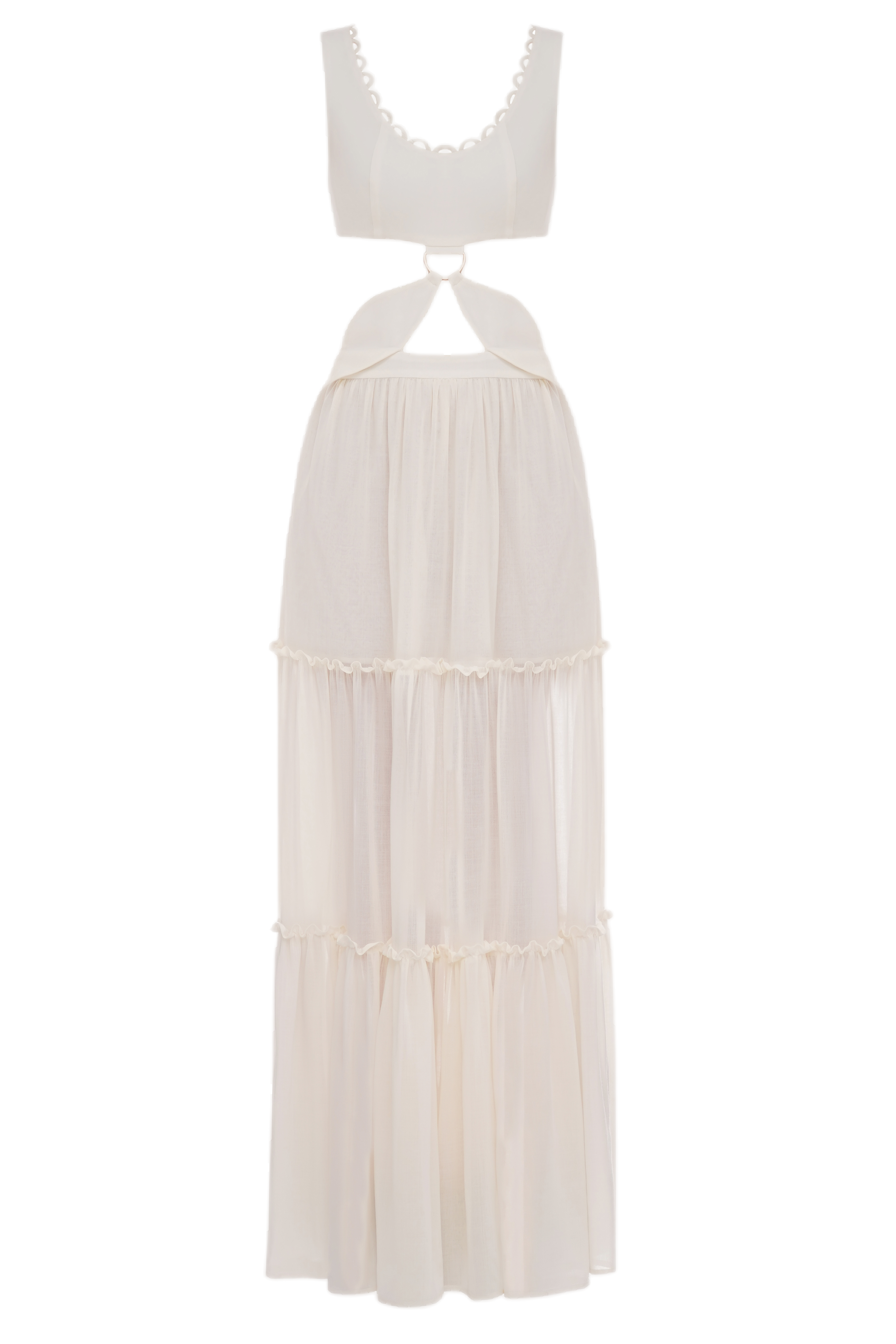 Malva Florea Milk Maxi Dress With Cutouts In White
