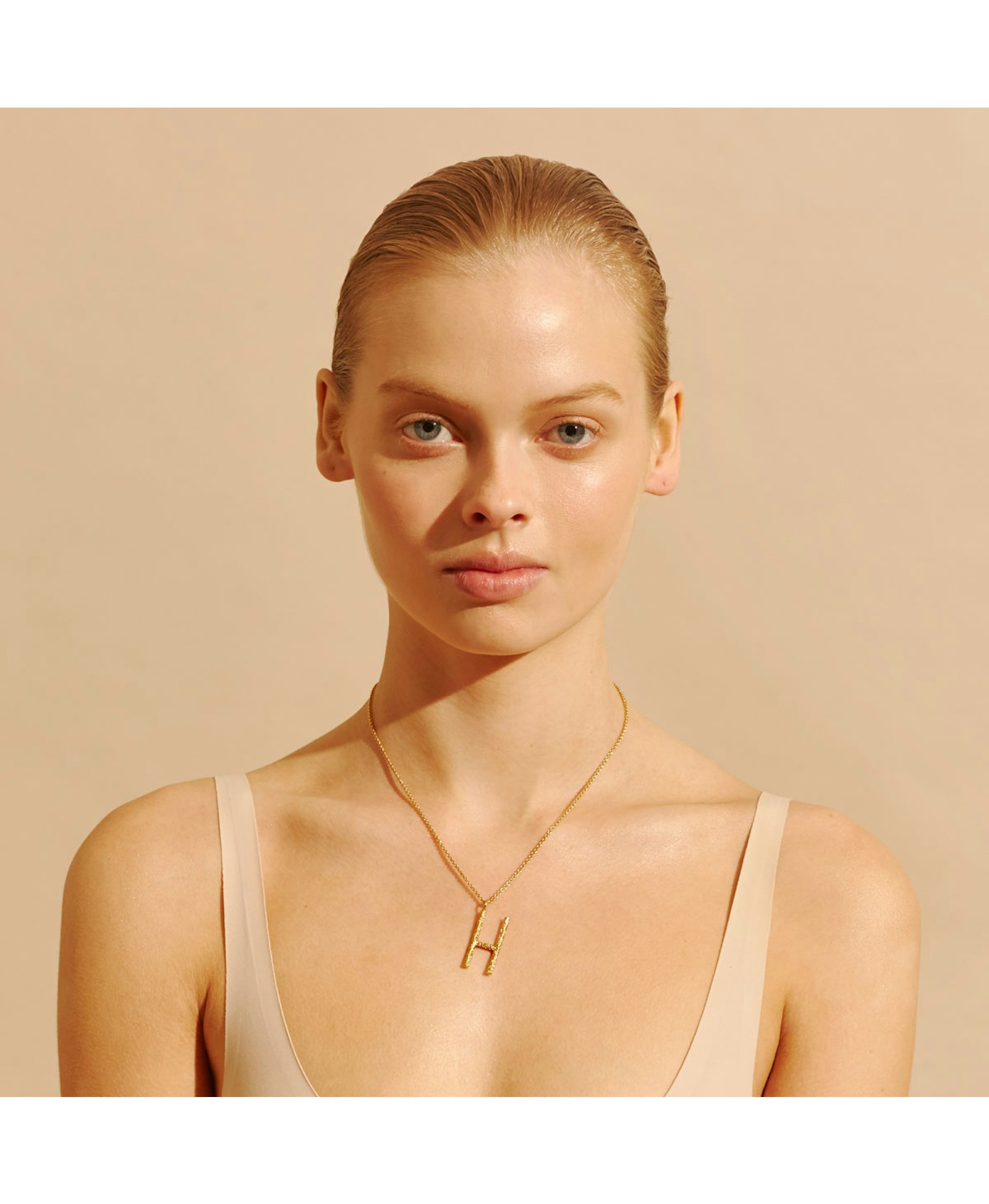 Grande Letter Necklace in Gold made by Amber Sceats