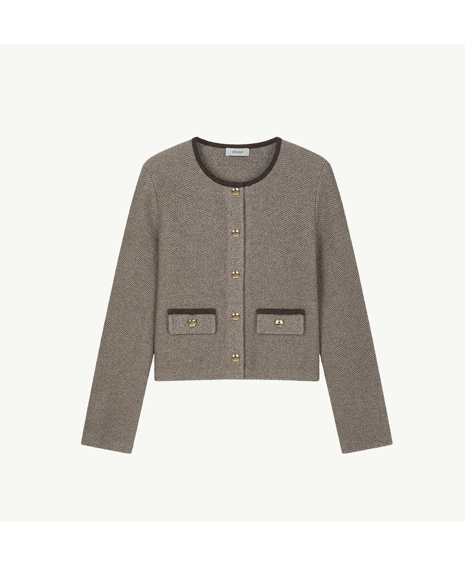 CASHMERE WOOL BLEND HERRINGBONE JACKET made by CRUSH Collection