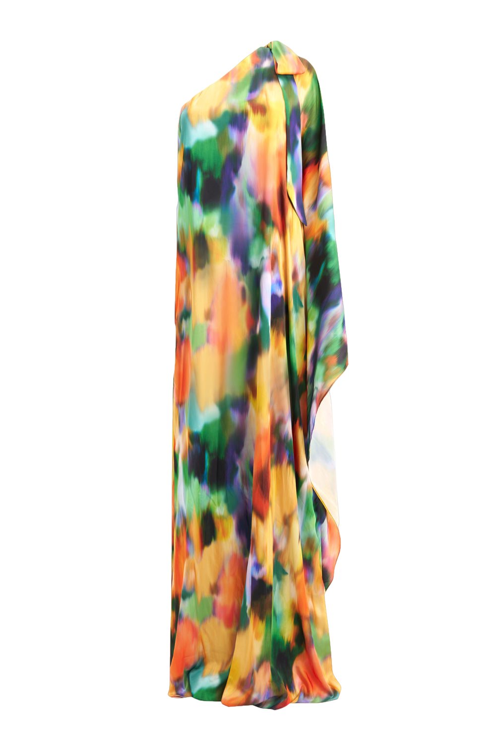 Shop Lora Istanbul Lia Satin Multi Color One Shoulder Maxi Dress