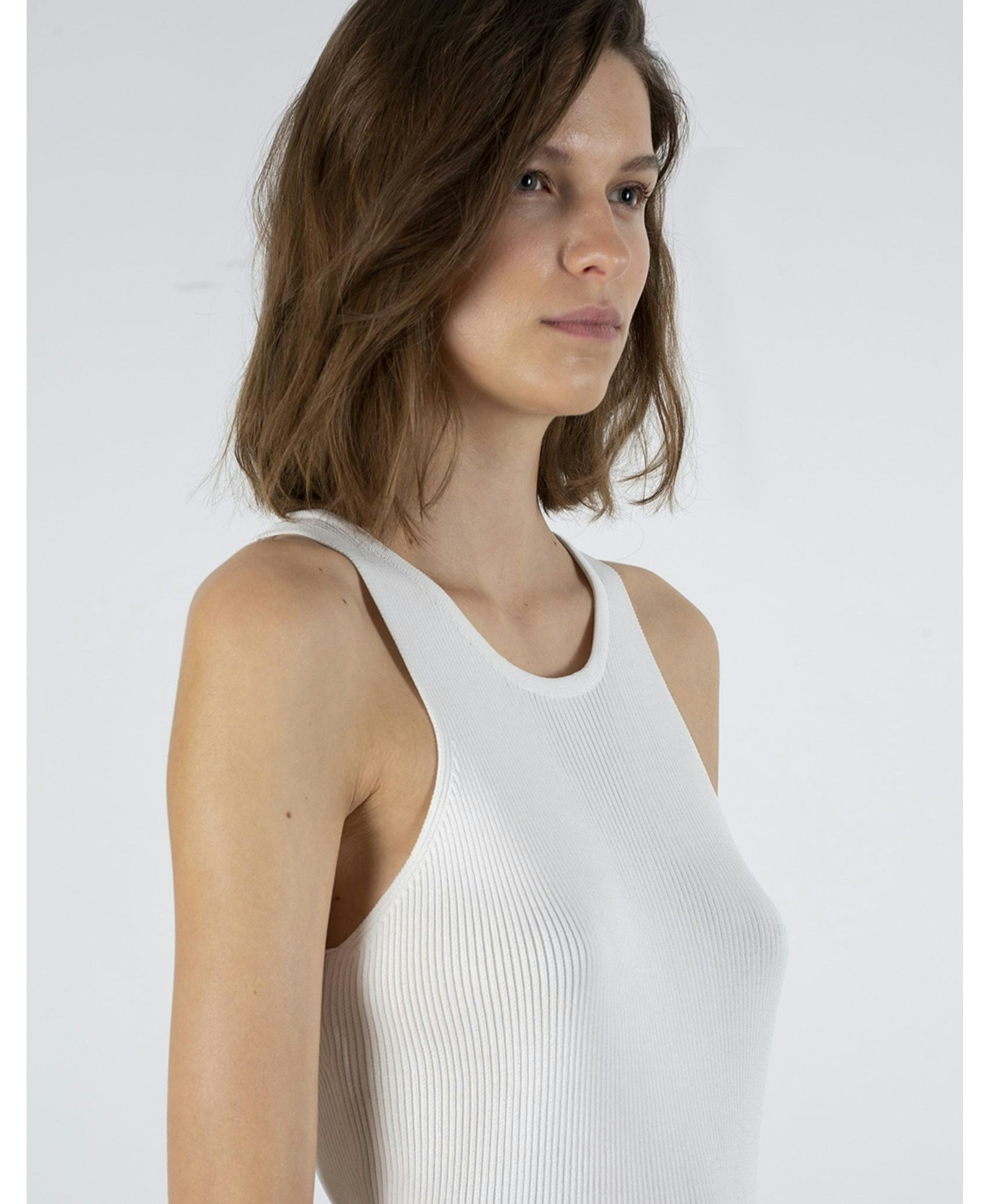 Claire Knitted Tank Top - White made by HERSKIND