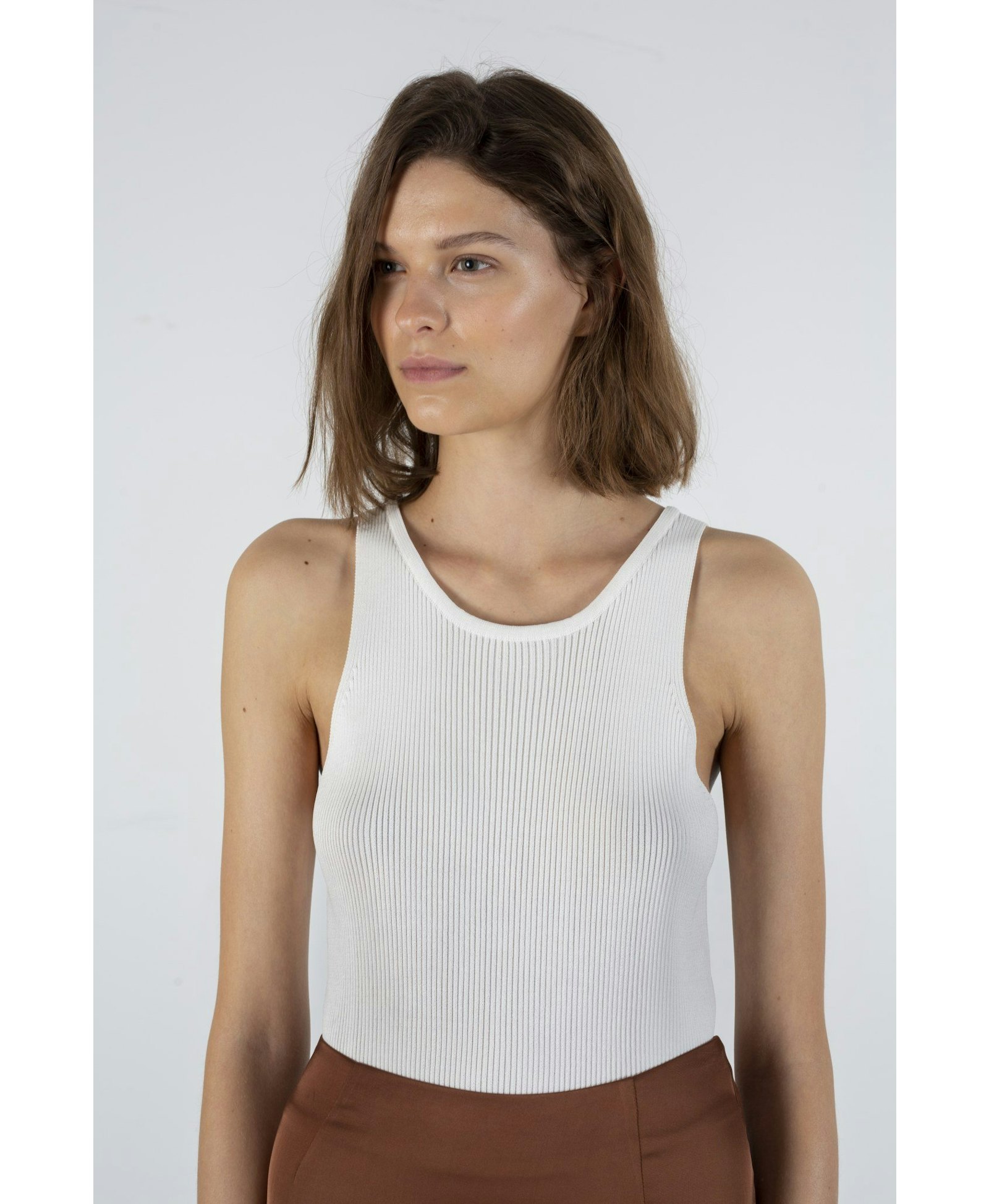 Claire Knitted Tank Top - White made by HERSKIND