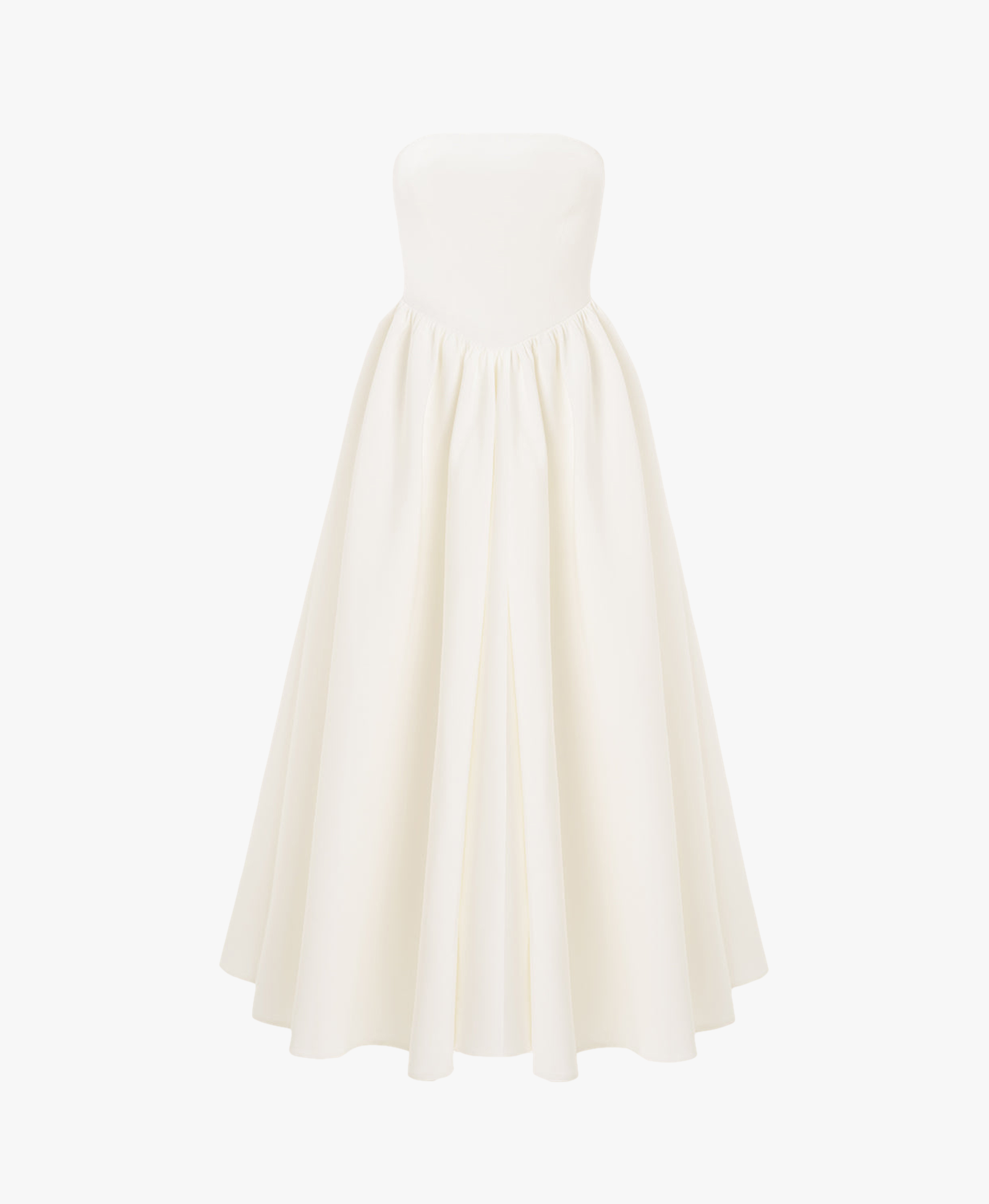 Eva White Strapless Corset Midi Dress made by Lora Istanbul