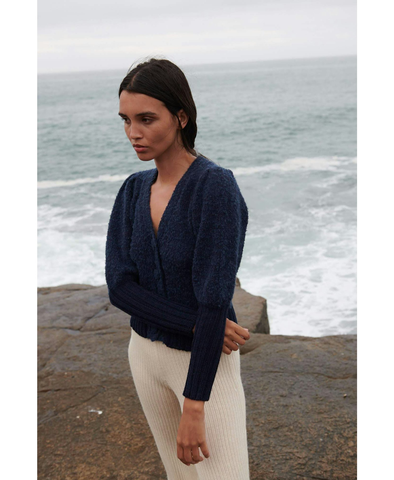 MORINGA Cardigan in Blue made by AYNI
