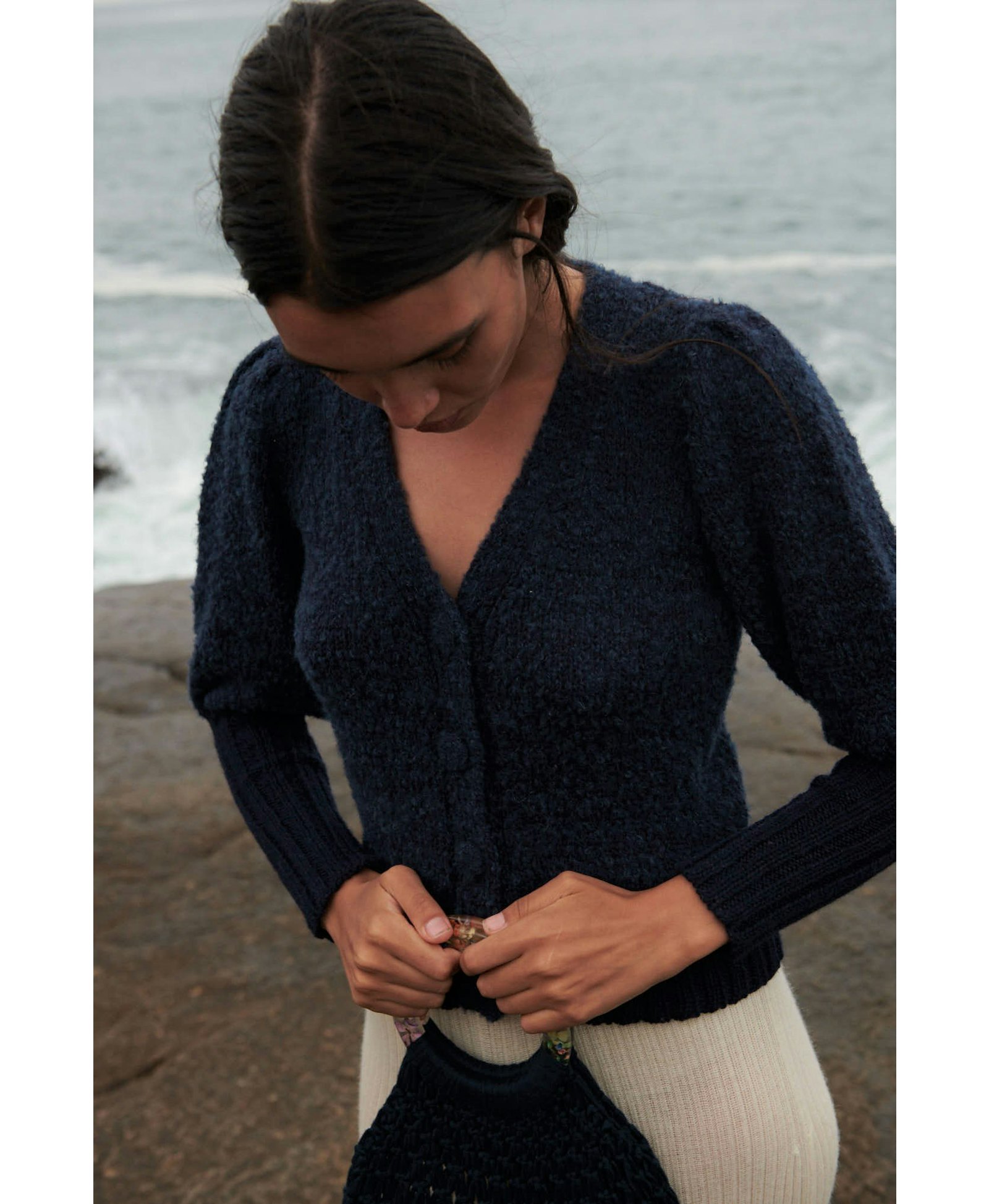 MORINGA Cardigan in Blue made by AYNI