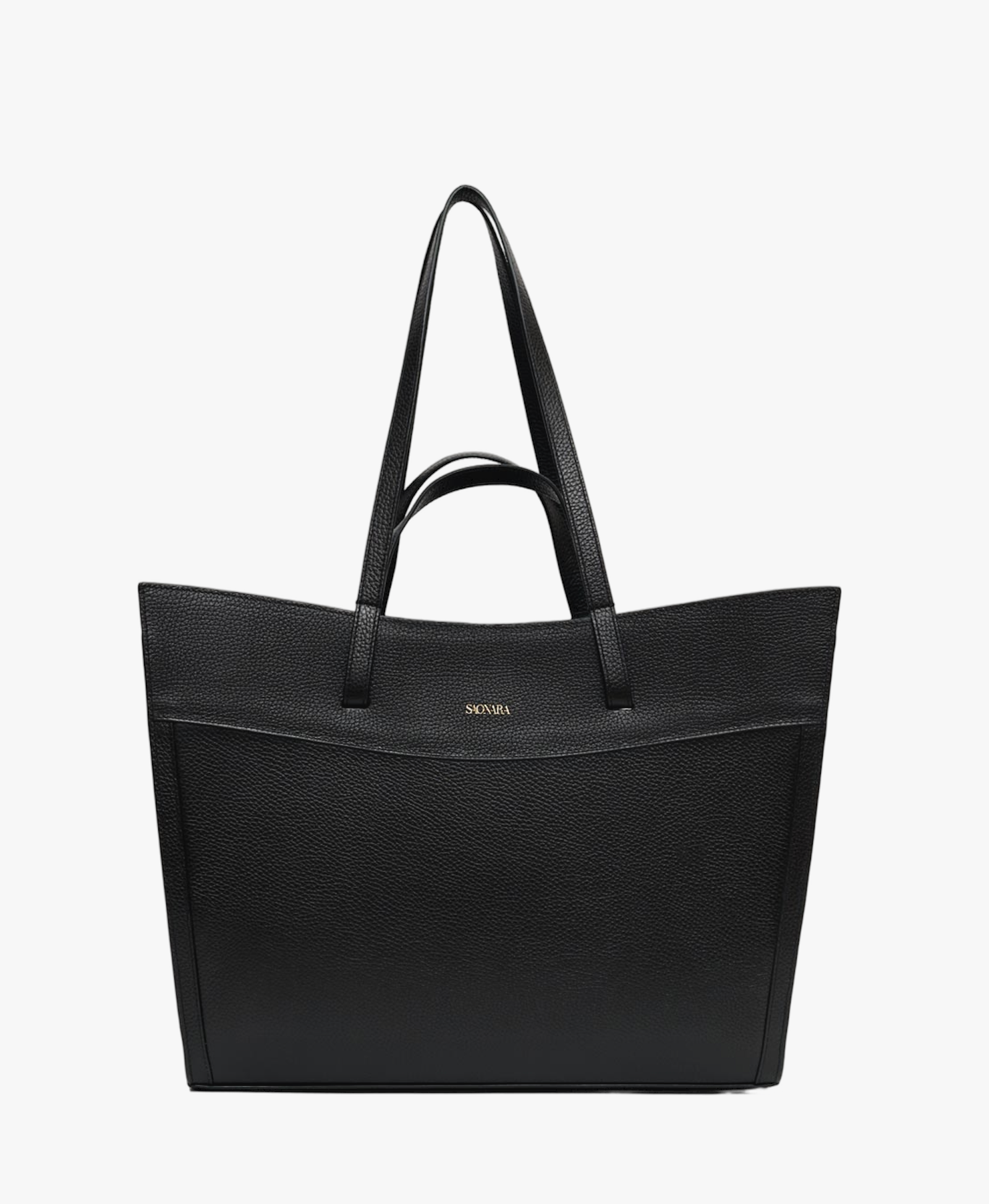 Shopping Bag Black Leather made by Saonara