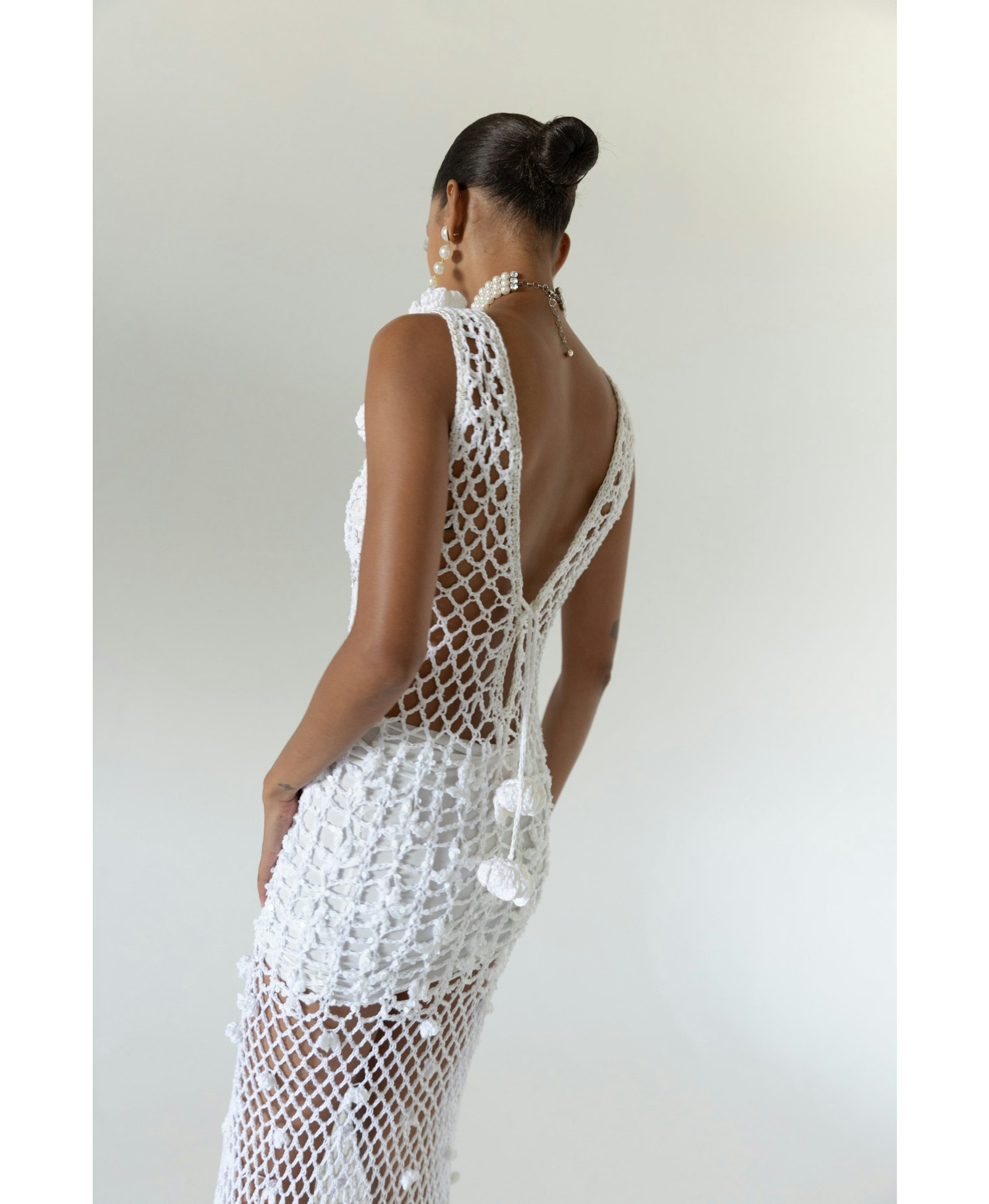 White Vanilla Handmade Maxi Crochet Dress made by ANDREEVA