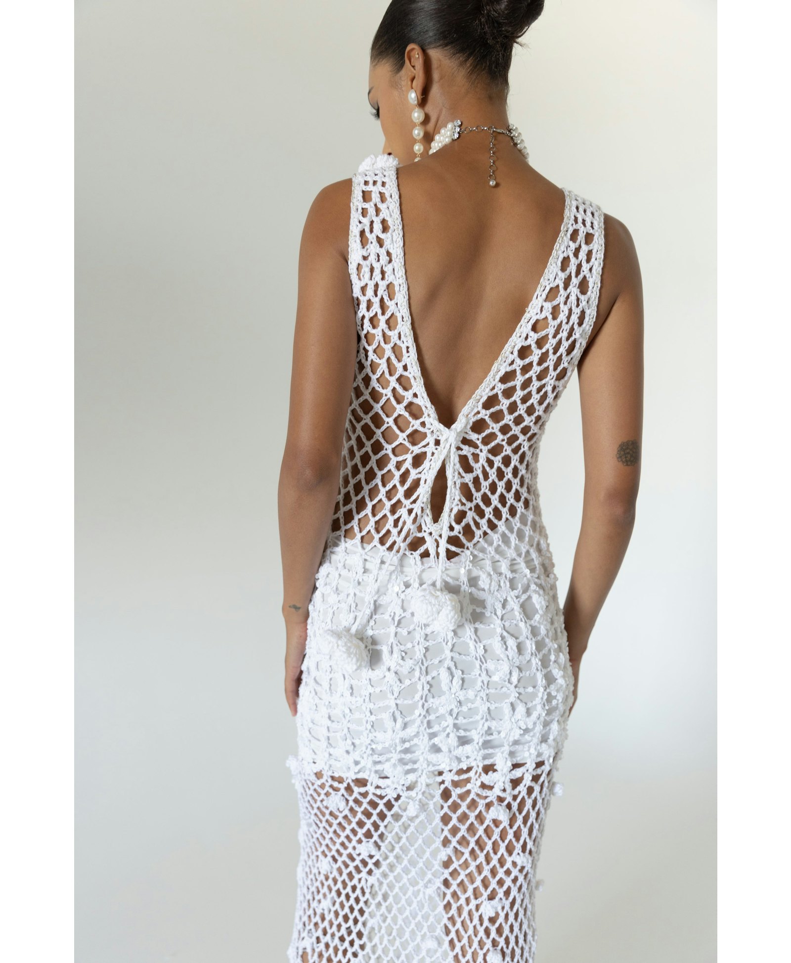 White Vanilla Handmade Maxi Crochet Dress made by ANDREEVA