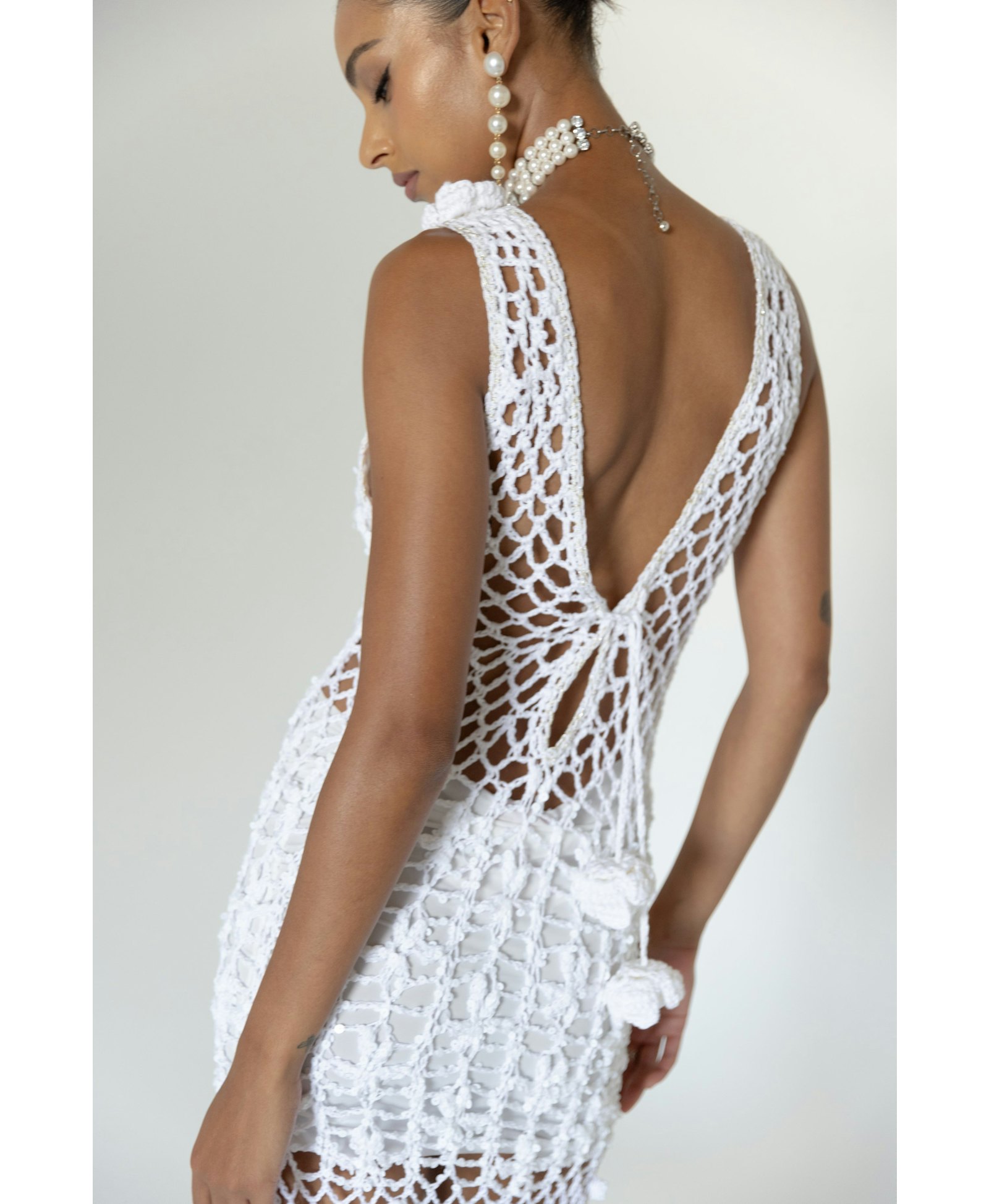 White Vanilla Handmade Maxi Crochet Dress made by ANDREEVA