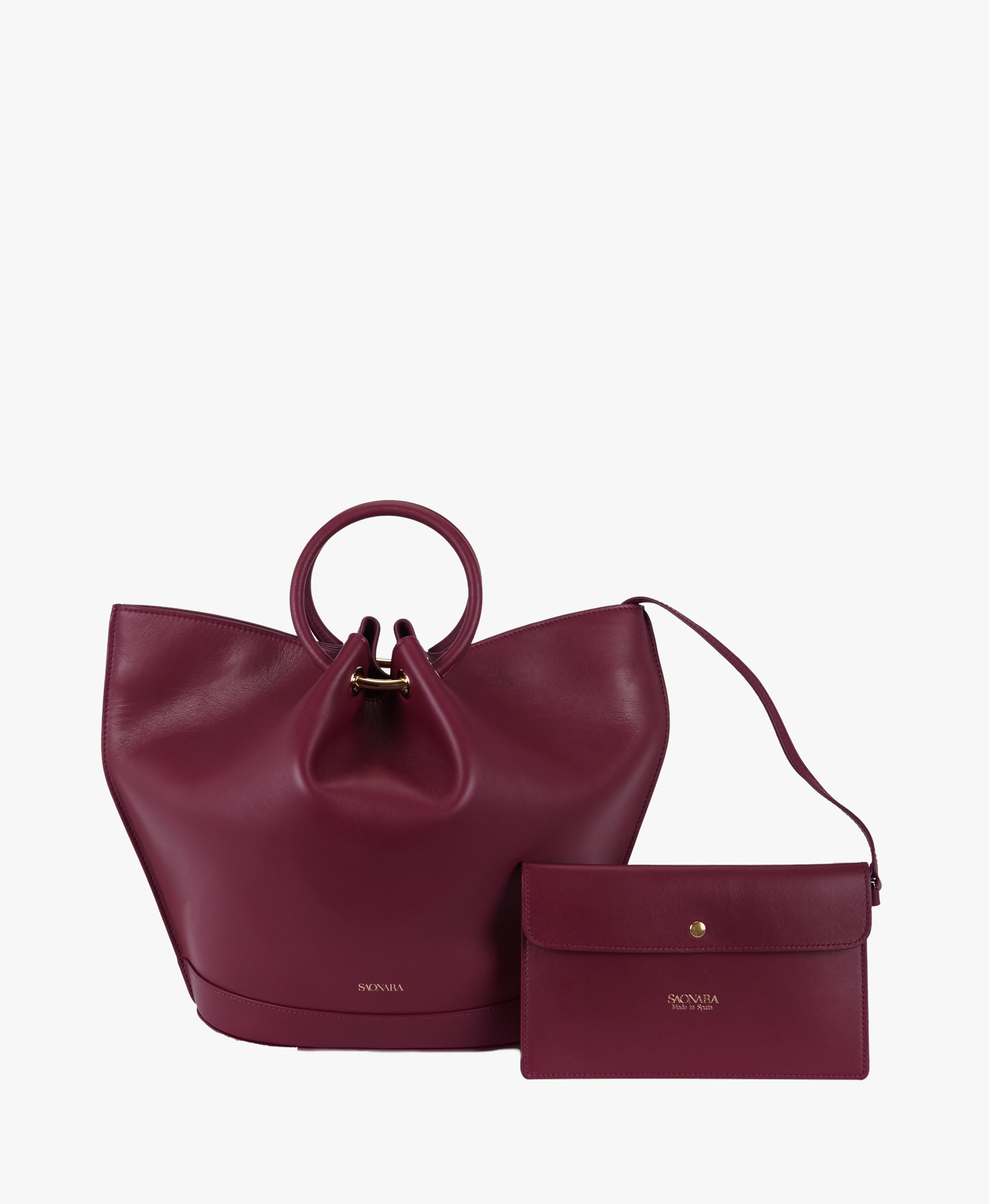 SAONARA BERRY LEATHER CARRY CASE made by Saonara