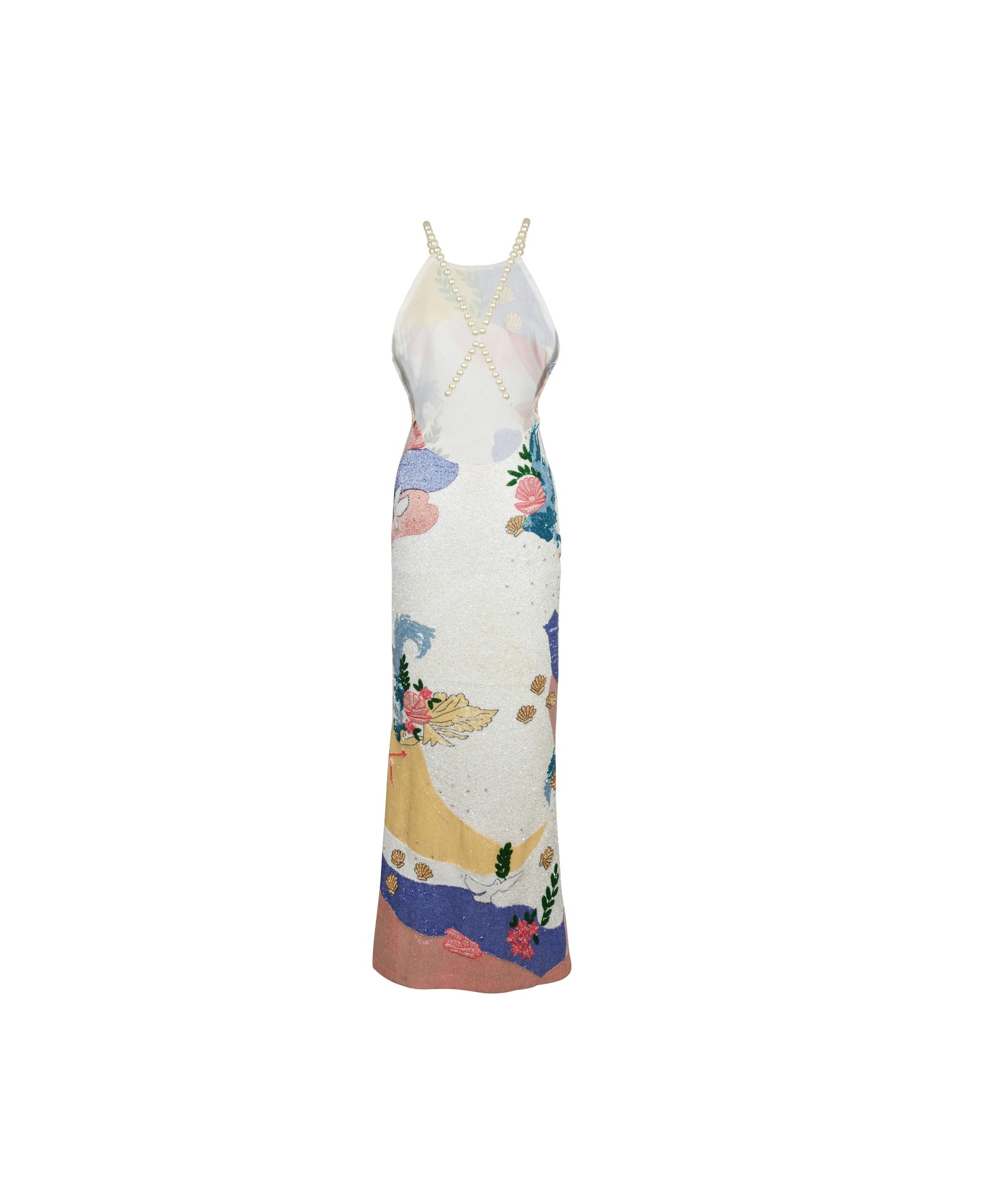 Calypso Soft Multi Sea Shell Halterneck Dress – Daphne Collection made by Oceanus Swimwear