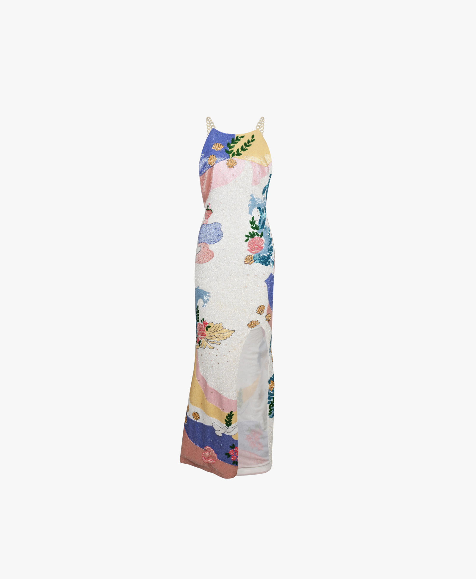 Calypso Soft Multi Sea Shell Halterneck Dress – Daphne Collection made by Oceanus Swimwear
