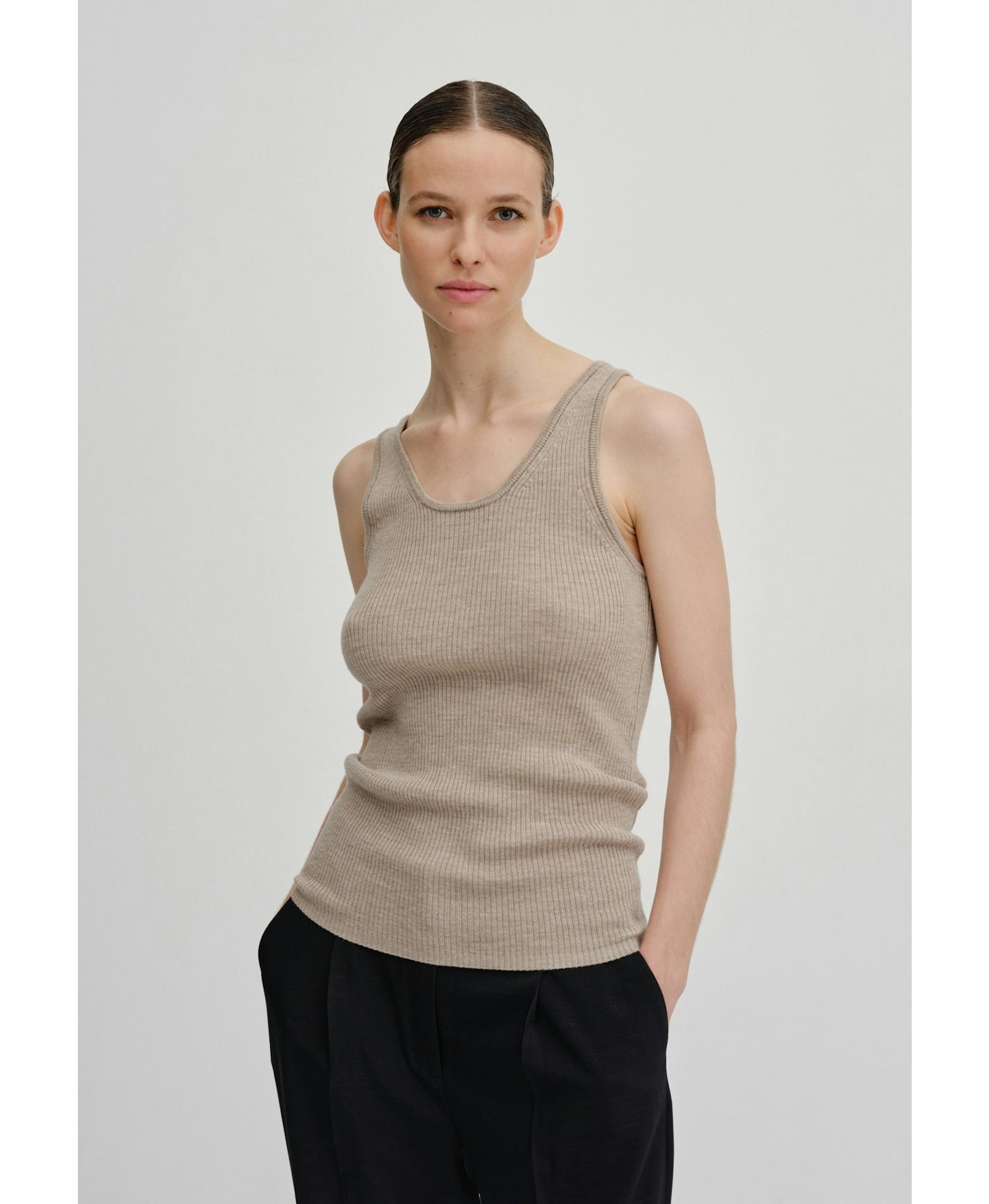 Tropea Top Merino Wool - Champagne in Beige made by HERSKIND