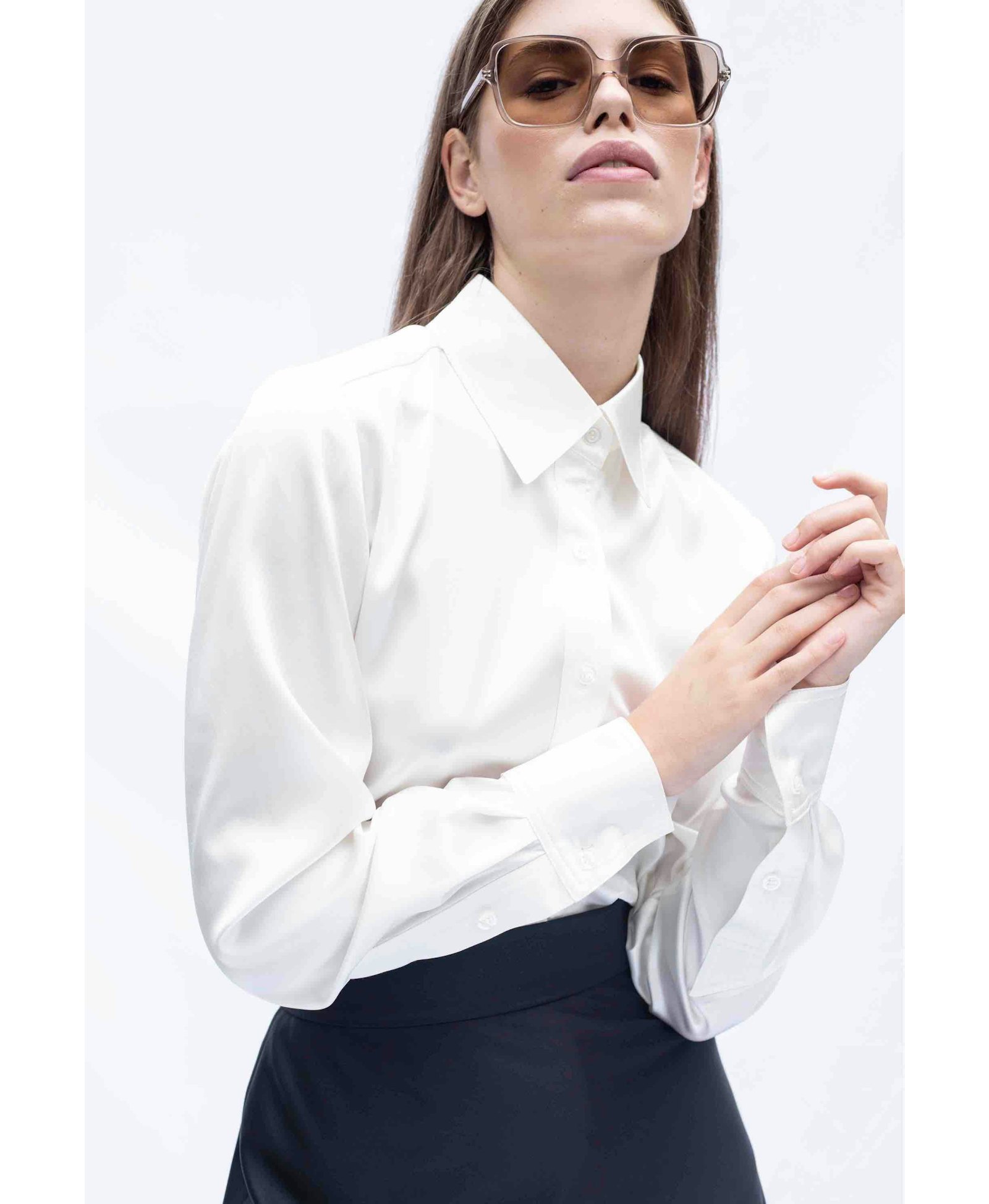 Blouse Jill Ivory Silk made by Vesna W