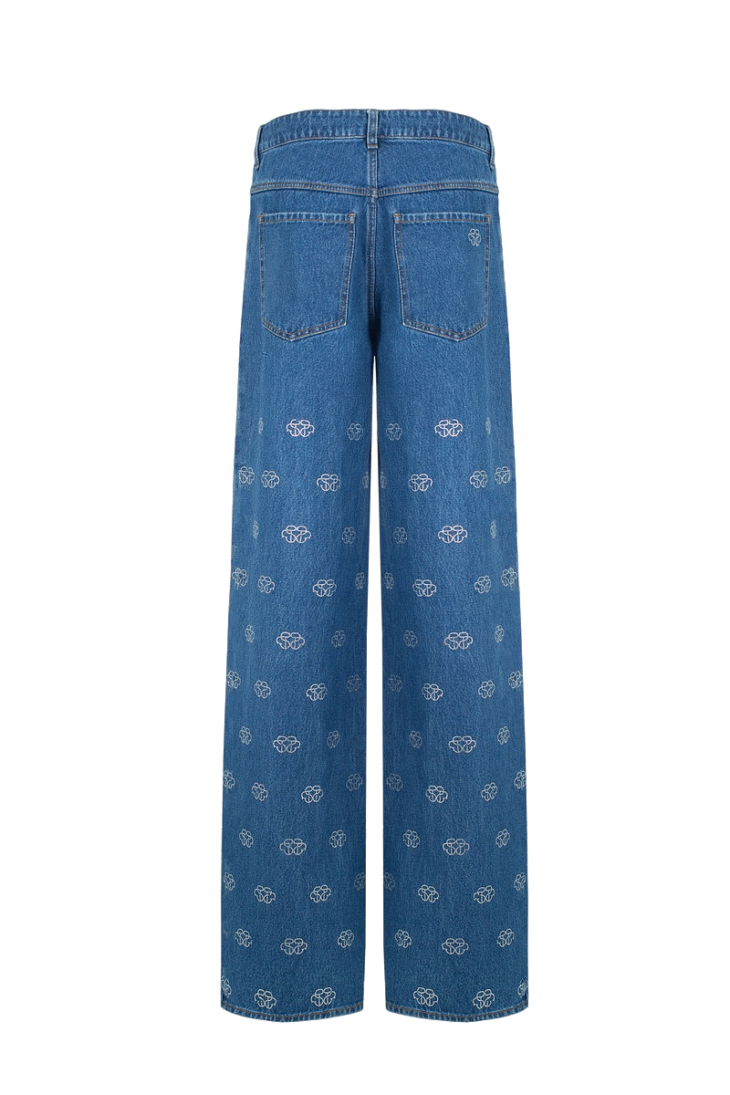 Shop Santa Brands Monogram Jeans In Blue