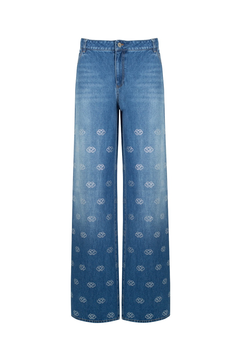 Shop Santa Brands Monogram Jeans In Blue