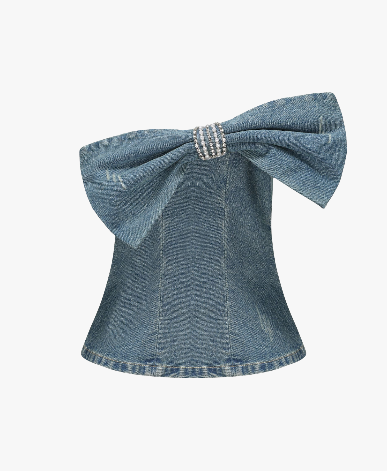 Kate Denim Tube Top in Blue made by Nana Jacqueline