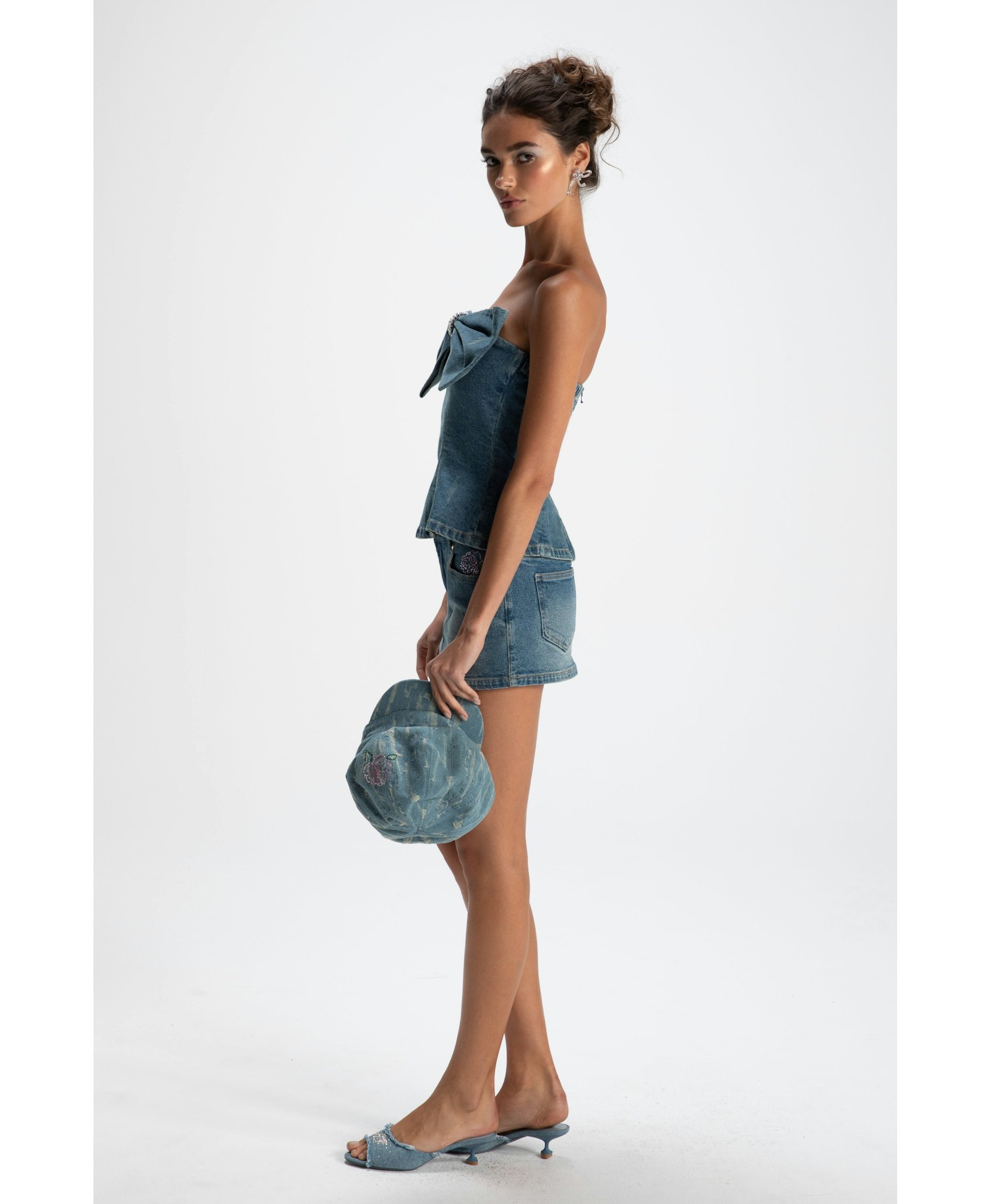 Kate Denim Tube Top in Blue made by Nana Jacqueline