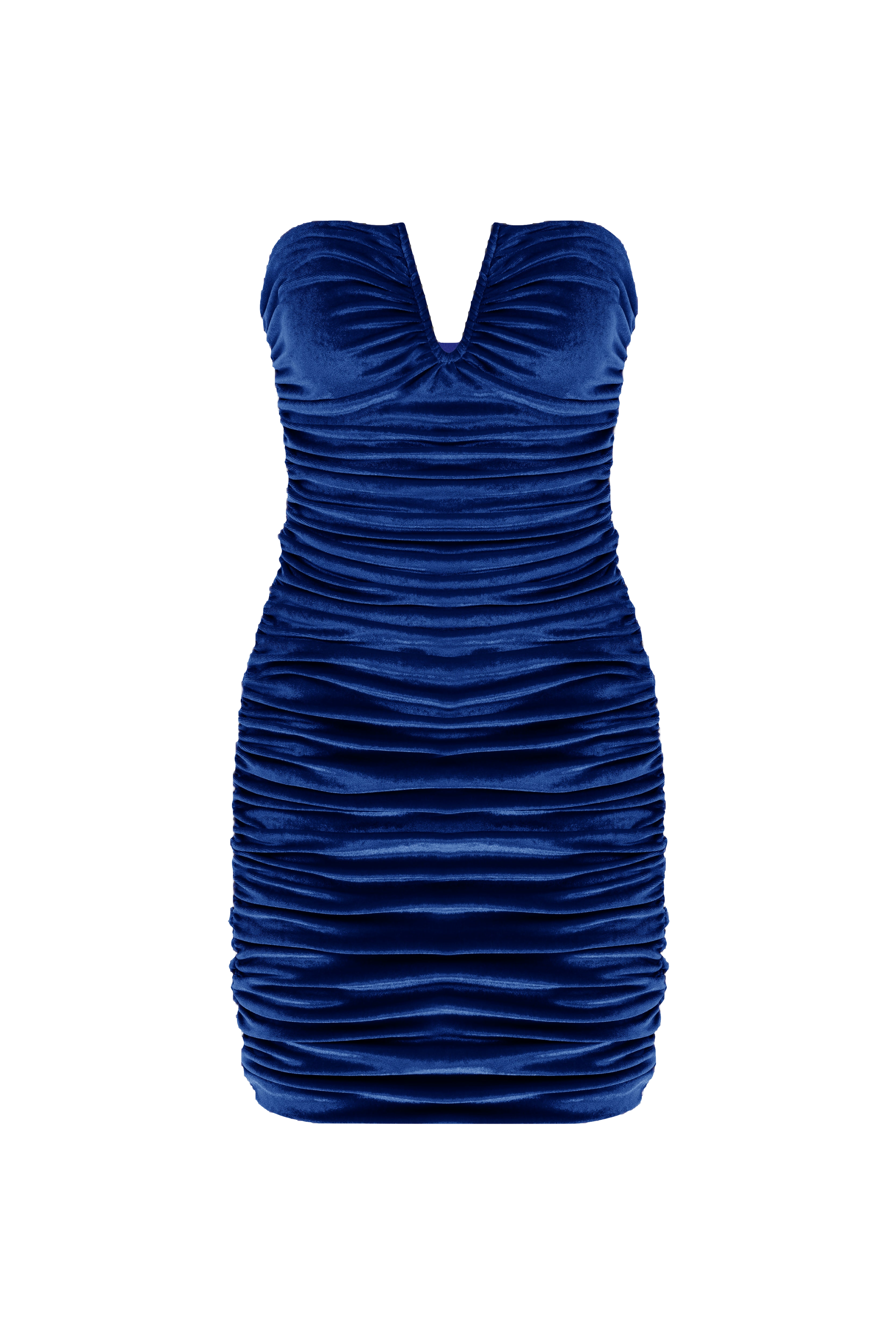 Nazli Ceren Luce Velvet Mini Dress In Bleu In Blue