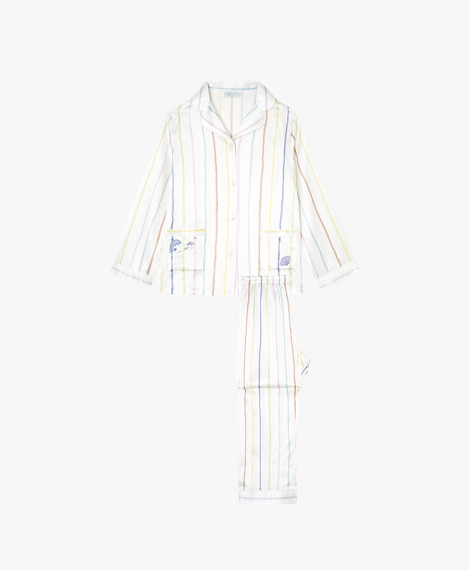 Ocean Stripe Kid's Silk Pajama Set made by MANITO