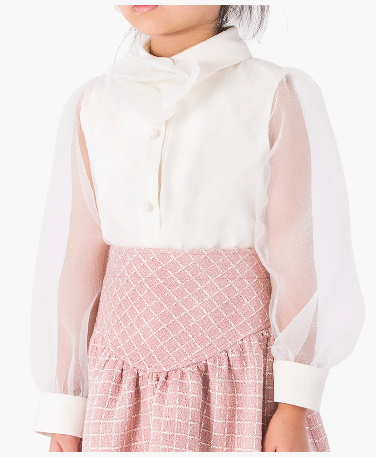 3D Rose Appliqué Girls Blouse made by Mama Luma