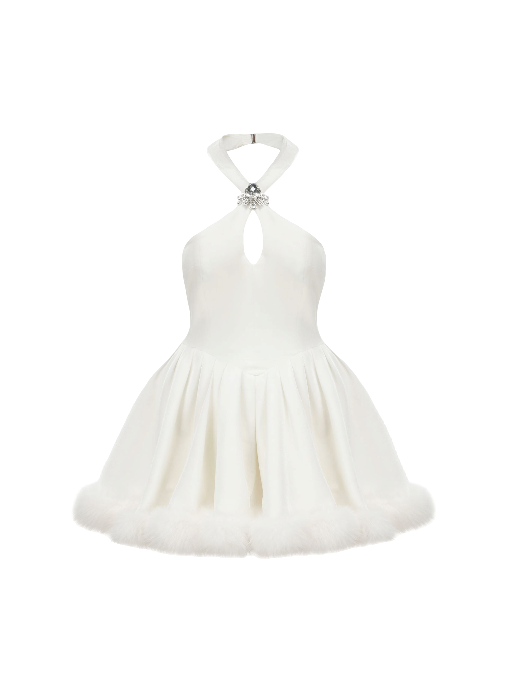 Nana Jacqueline Juliet Velvet Halter Dress (white)
