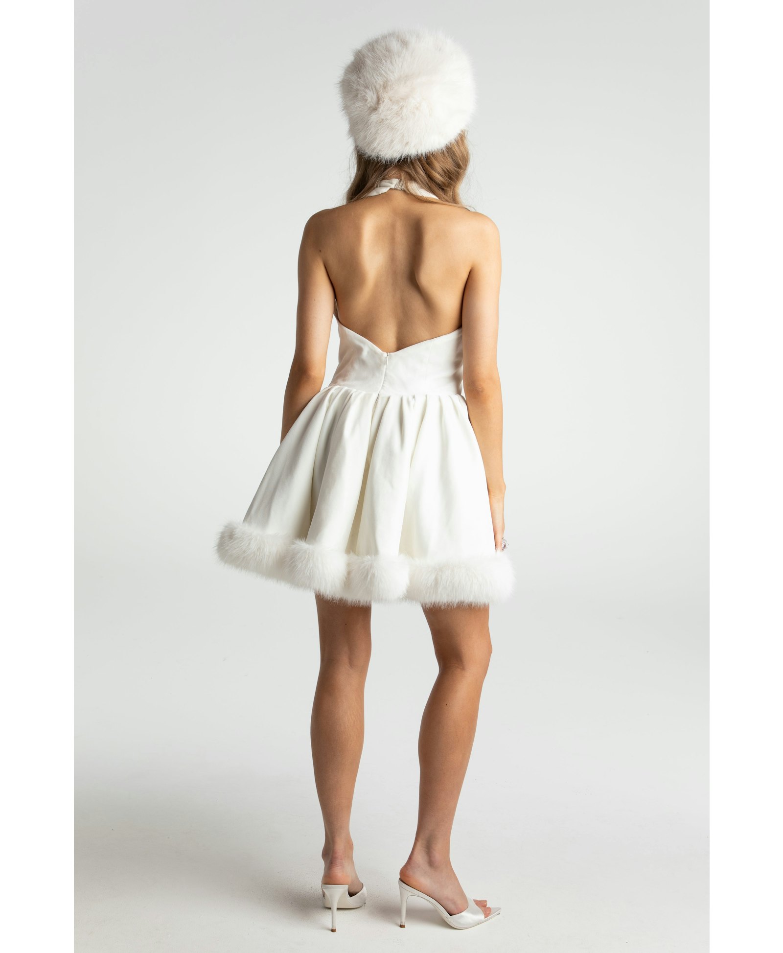 Juliet Velvet Halter Dress (White) made by Nana Jacqueline