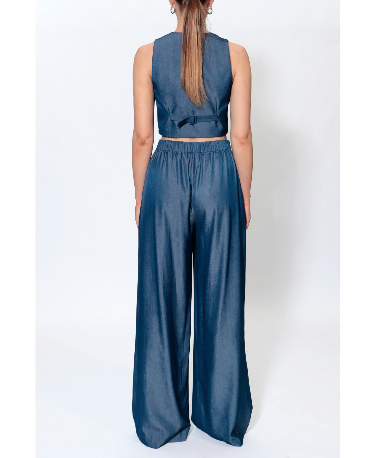 Vest Sylvia Navy Denim made by HALEWSKI