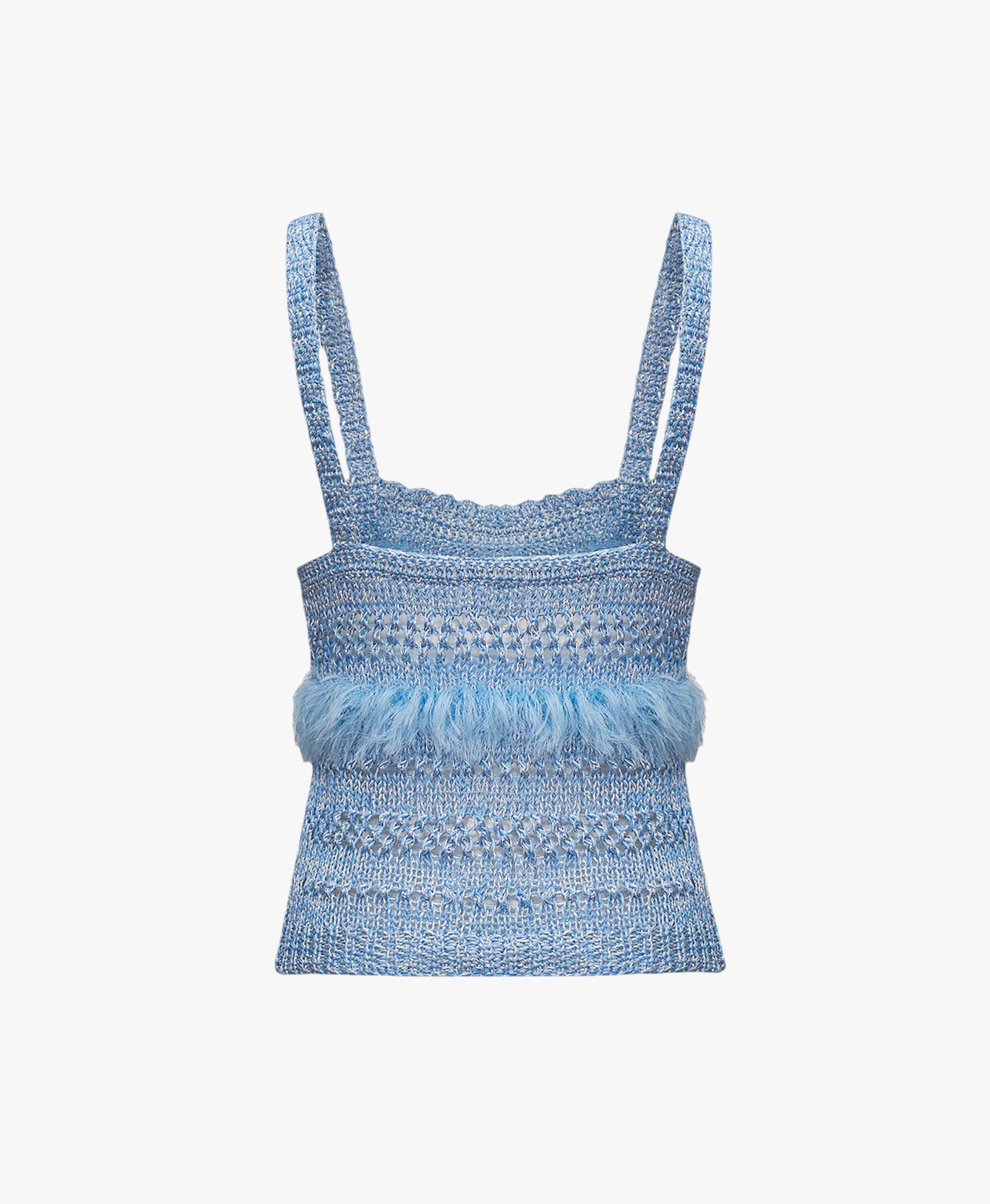 Blue Handmade Knit Top made by ANDREEVA