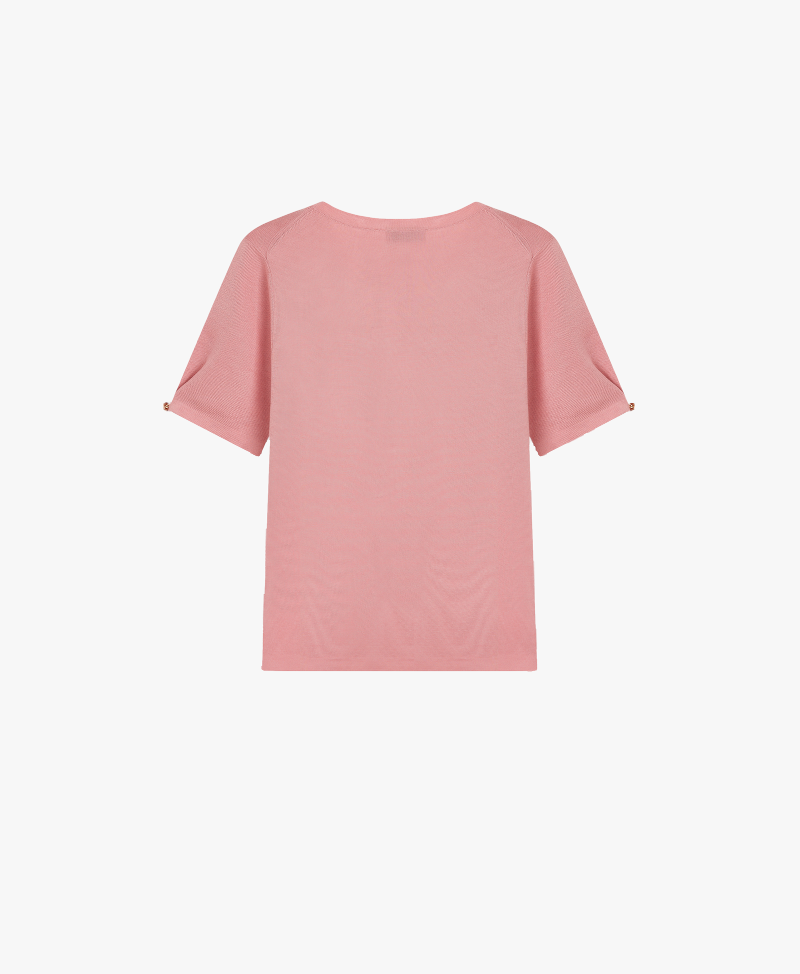SILK CASHMERE CABLE-KNIT CREWNECK TOP in Pink made by CRUSH Collection