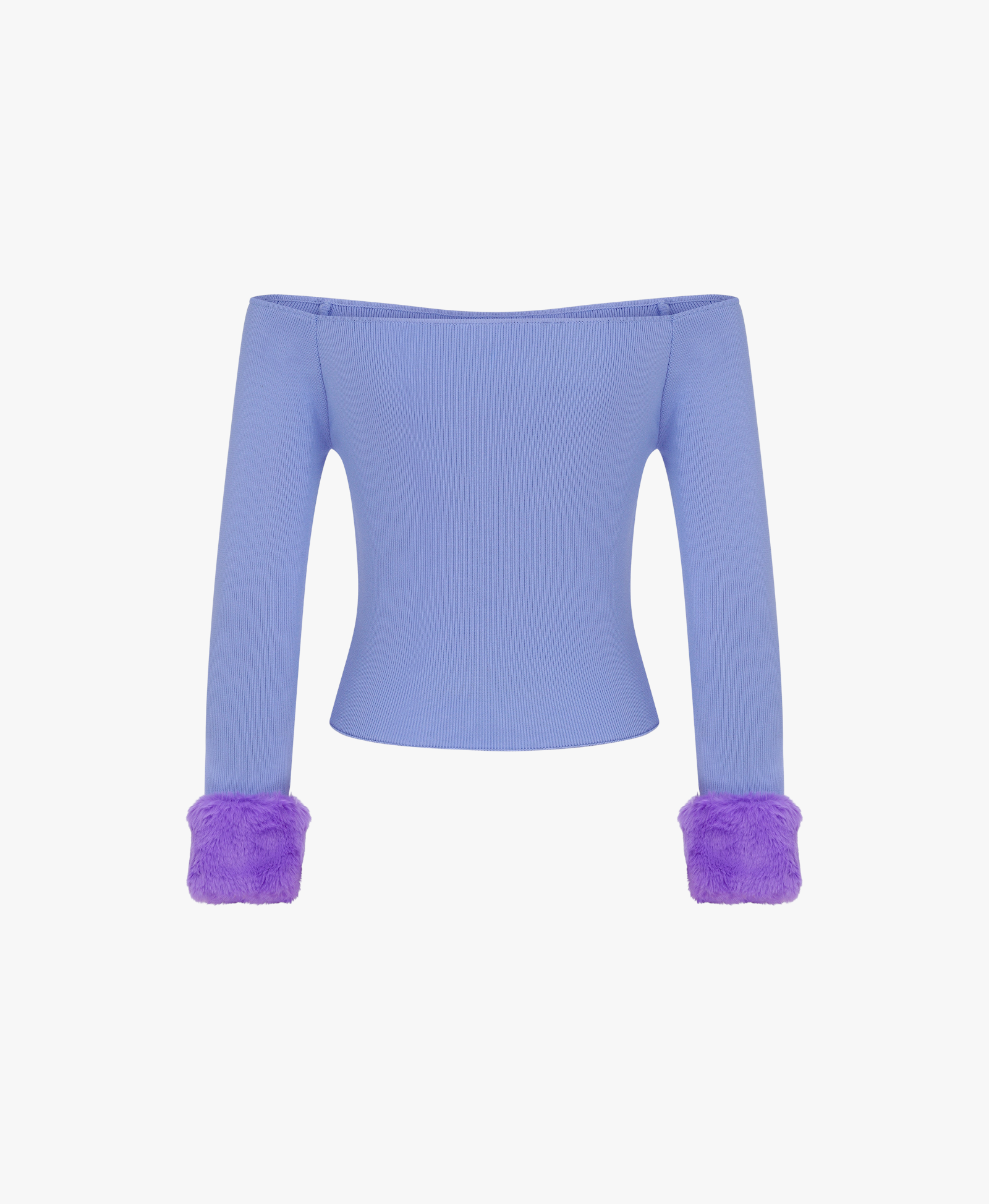 Plum Cascade Fur-Trimmed Top made by Declara