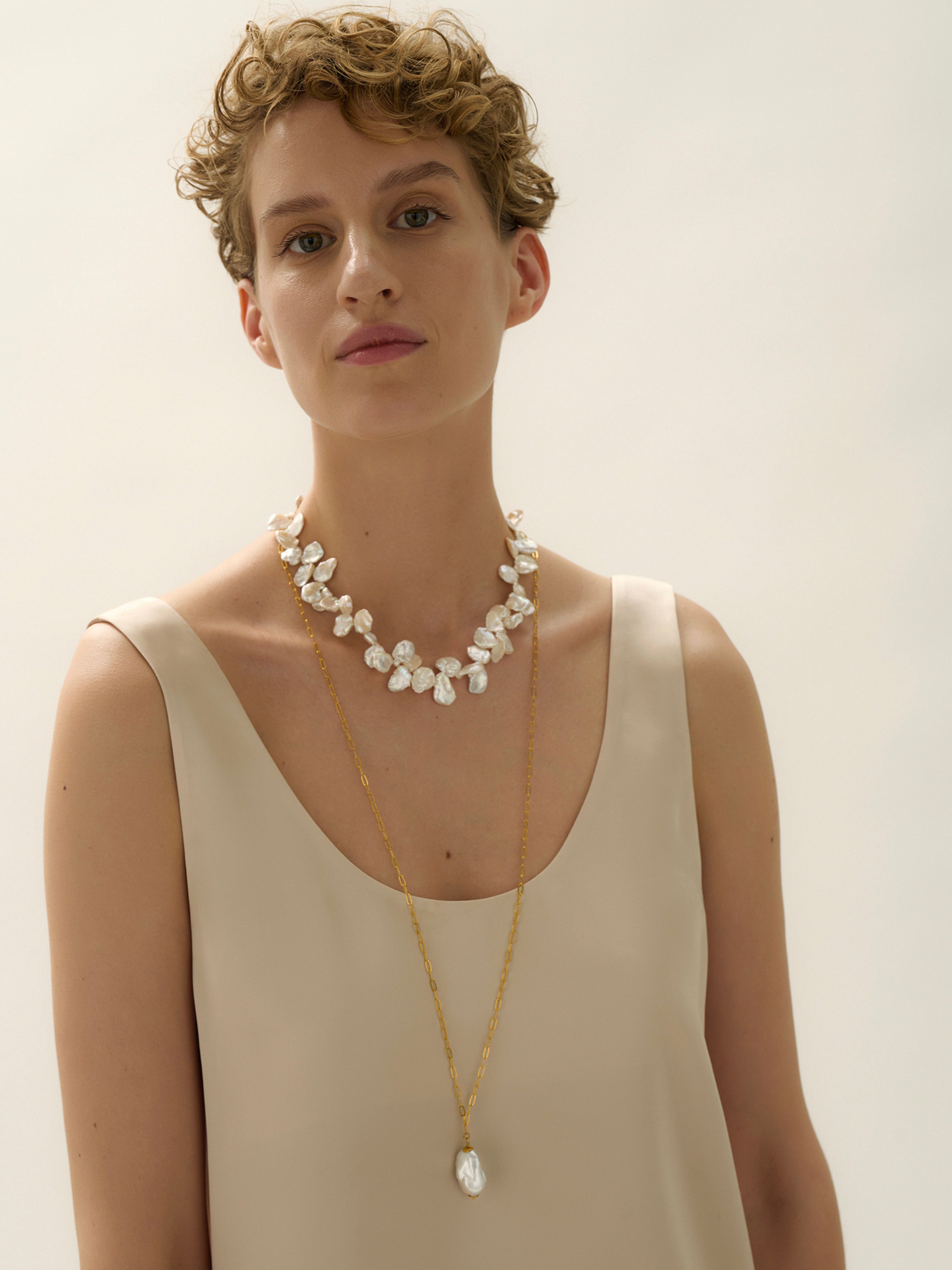 Shop Eva Remenyi Baroque Pearl Long Necklace